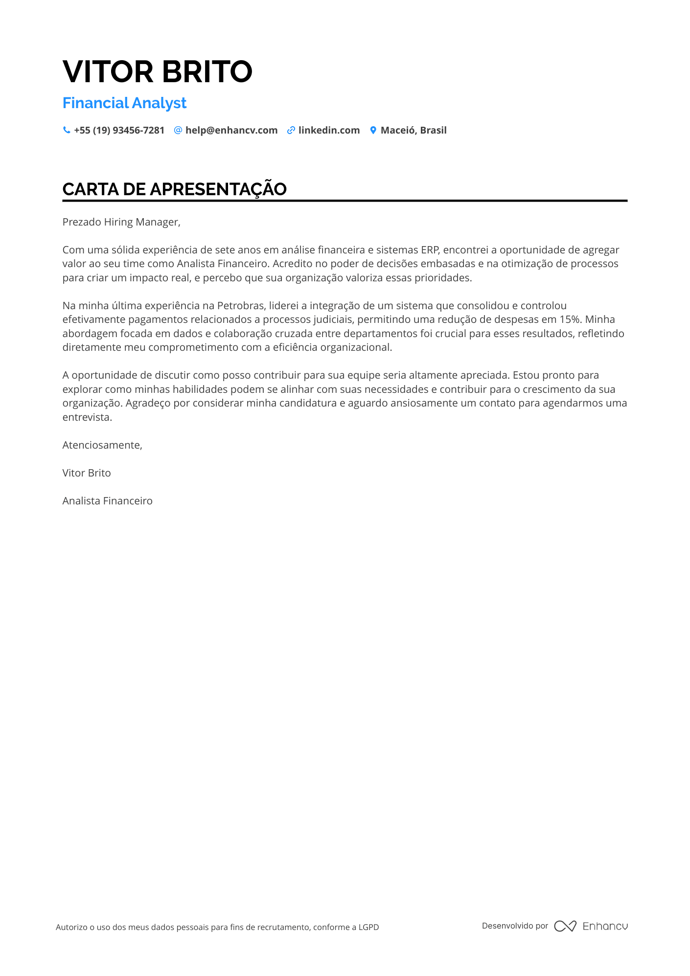 Analista Financeiro de Planejamento