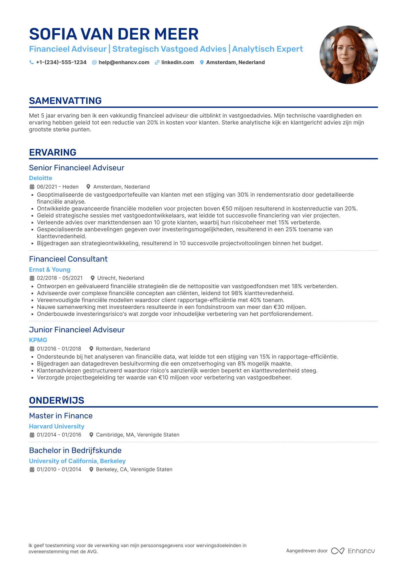 CV voor Financieel Adviseur Vastgoed