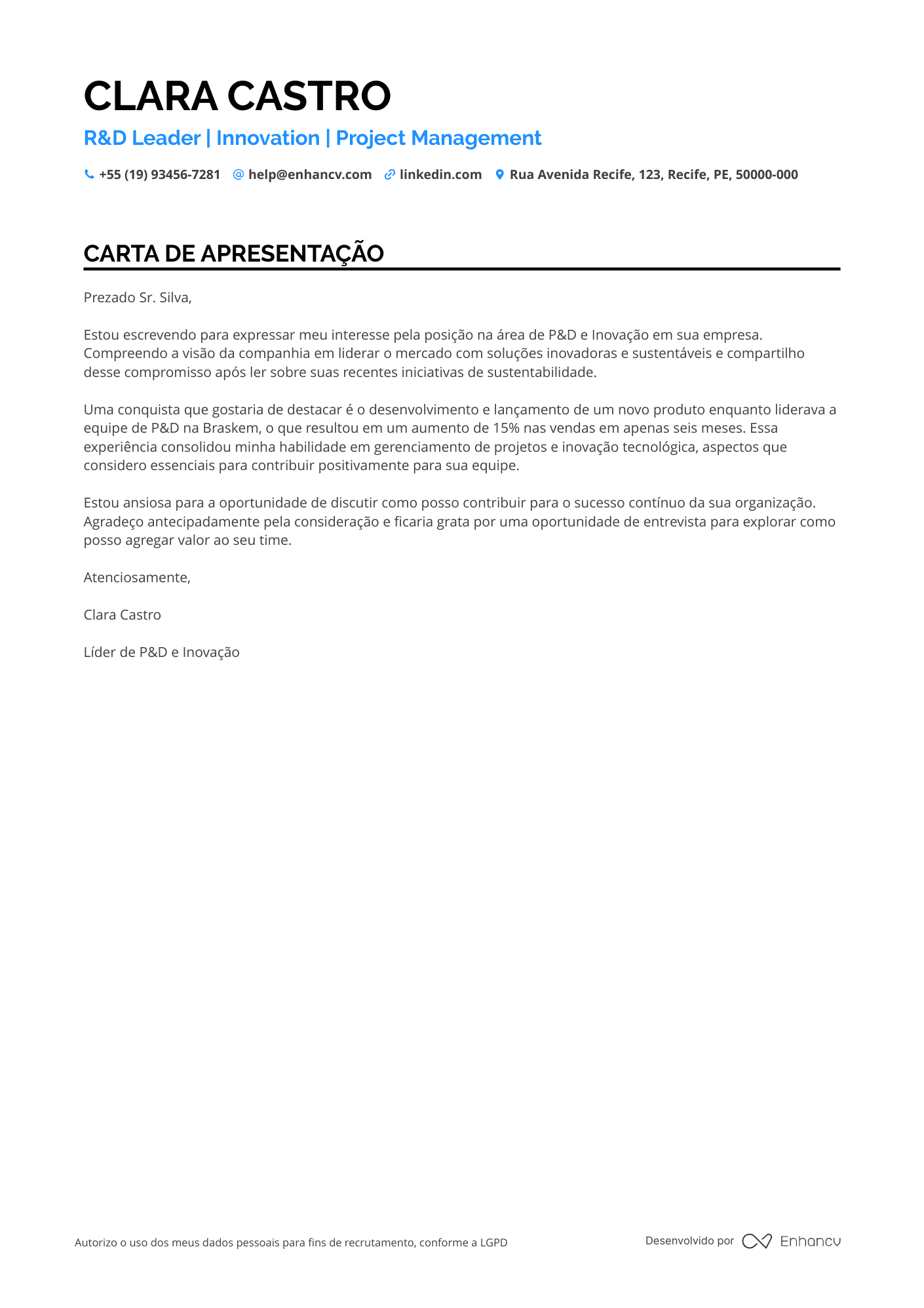 Gerente de Projetos de Pesquisa e Desenvolvimento
