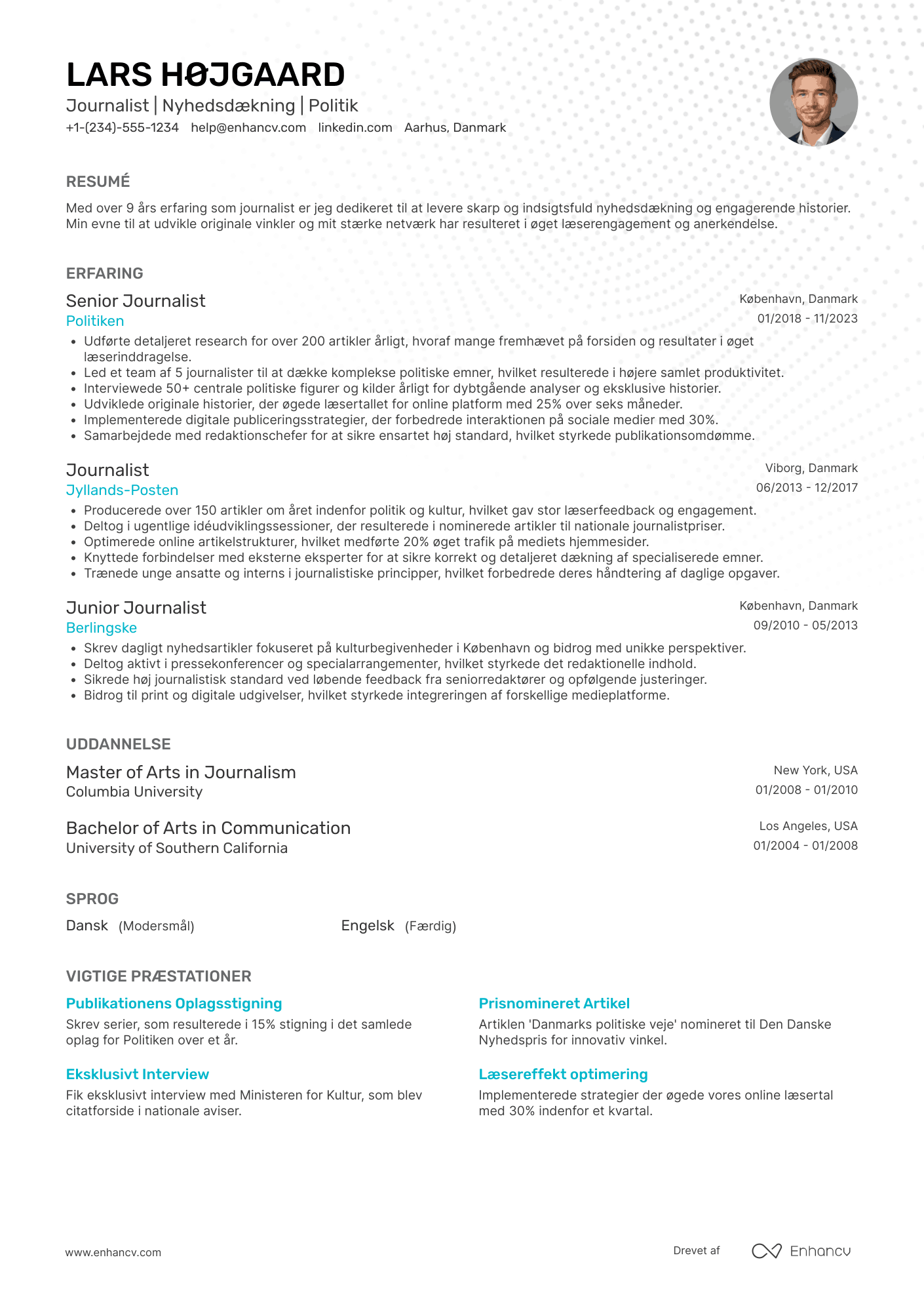 Klassisk CV skabelon