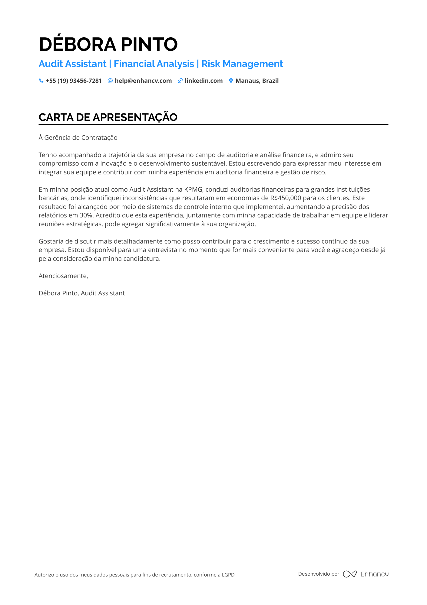 Assistente Financeiro de Auditoria