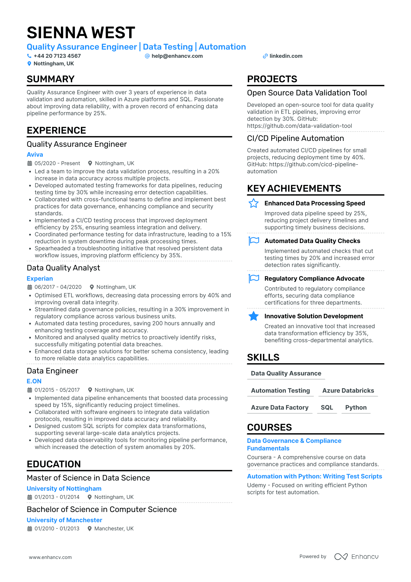 Devops Quality Assurance Engineer CV Examples