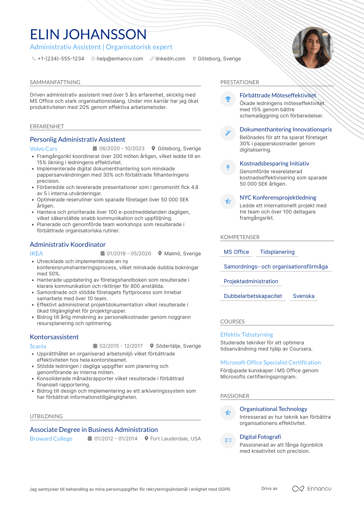 CV för Personlig Administrativ Assistent