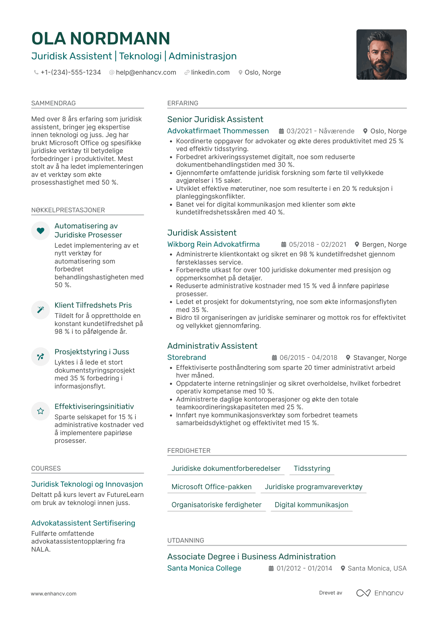 CV for Virtuell jurdisk assistent