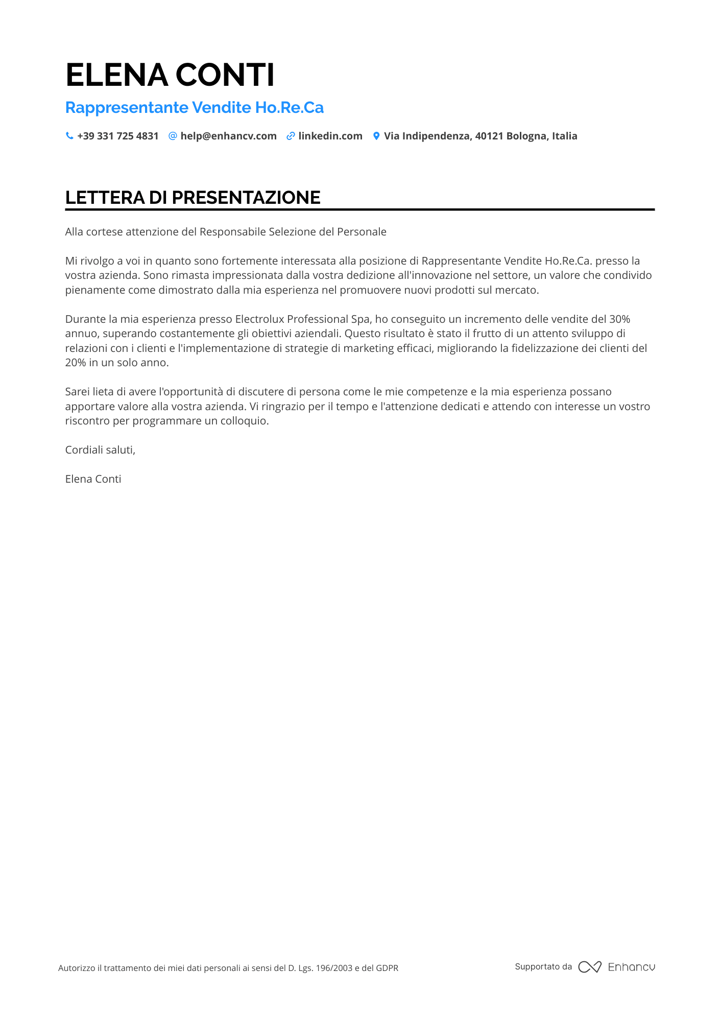 Rappresentante di Ristorazione