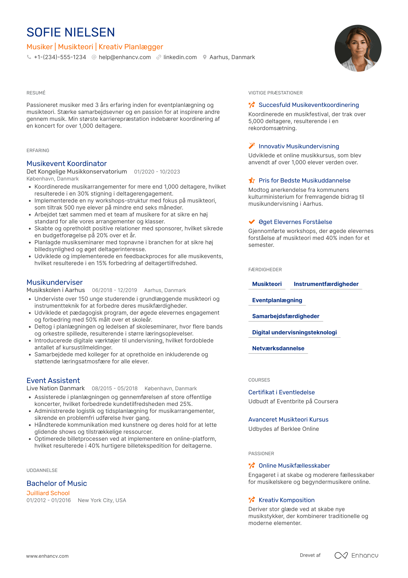 CV til Begynder musiker