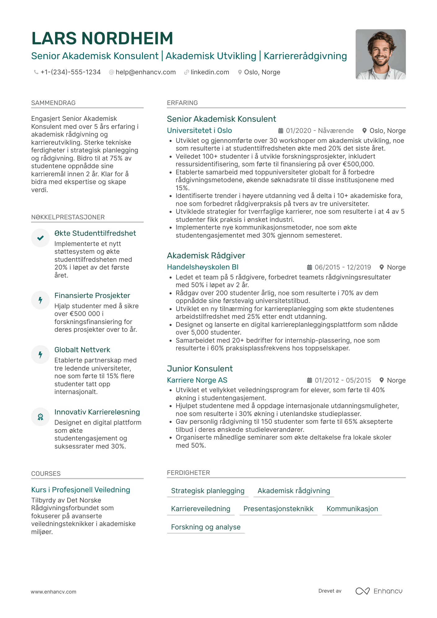 CV for Senior Akademisk Konsulent