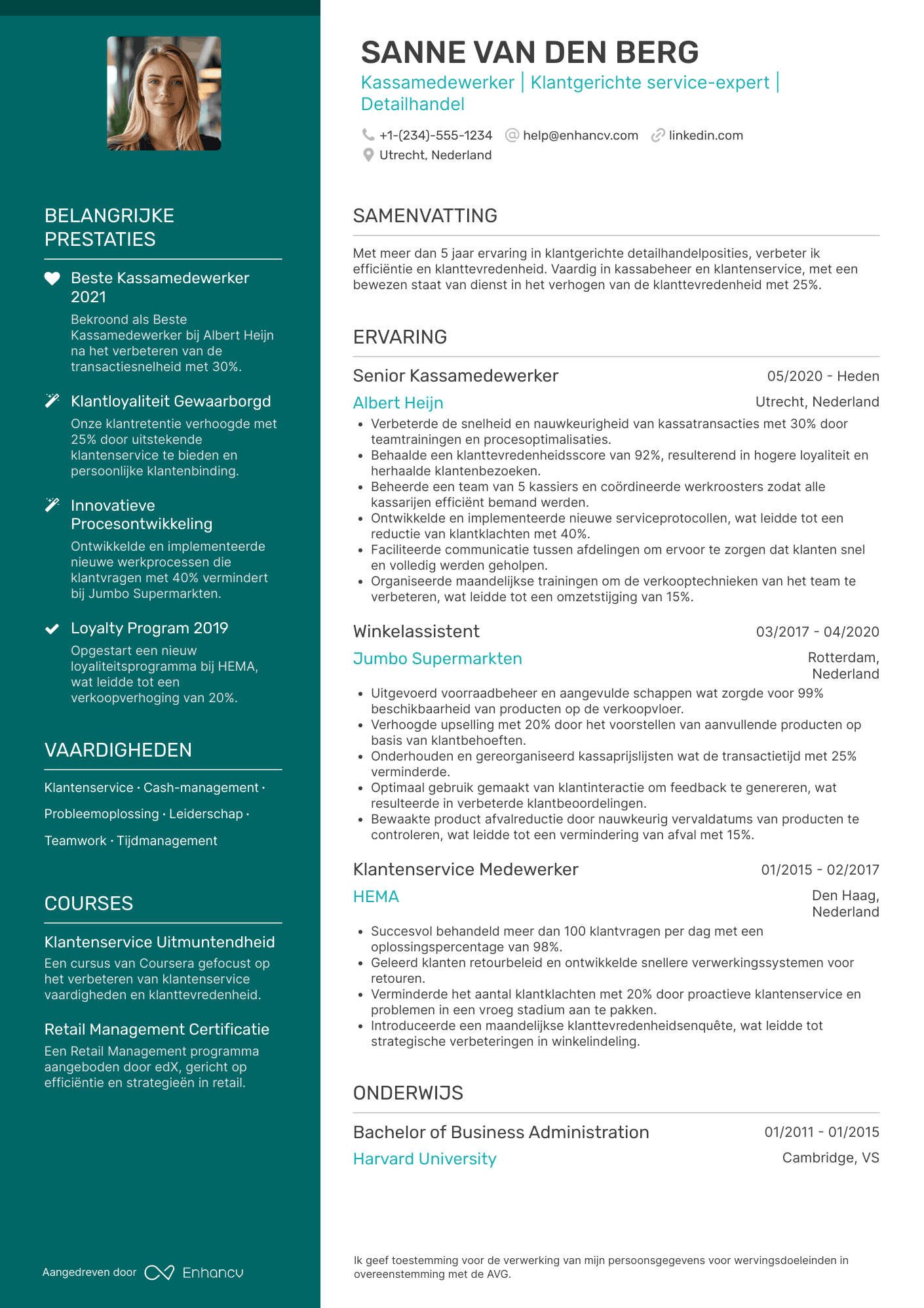 CV voor Lidl Cashier