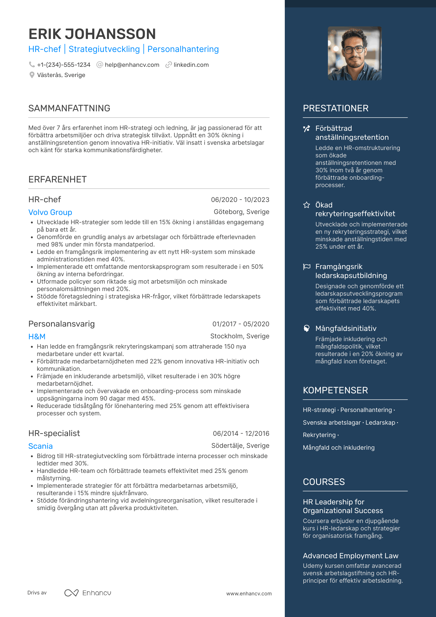 CV för HR chef på Amazon