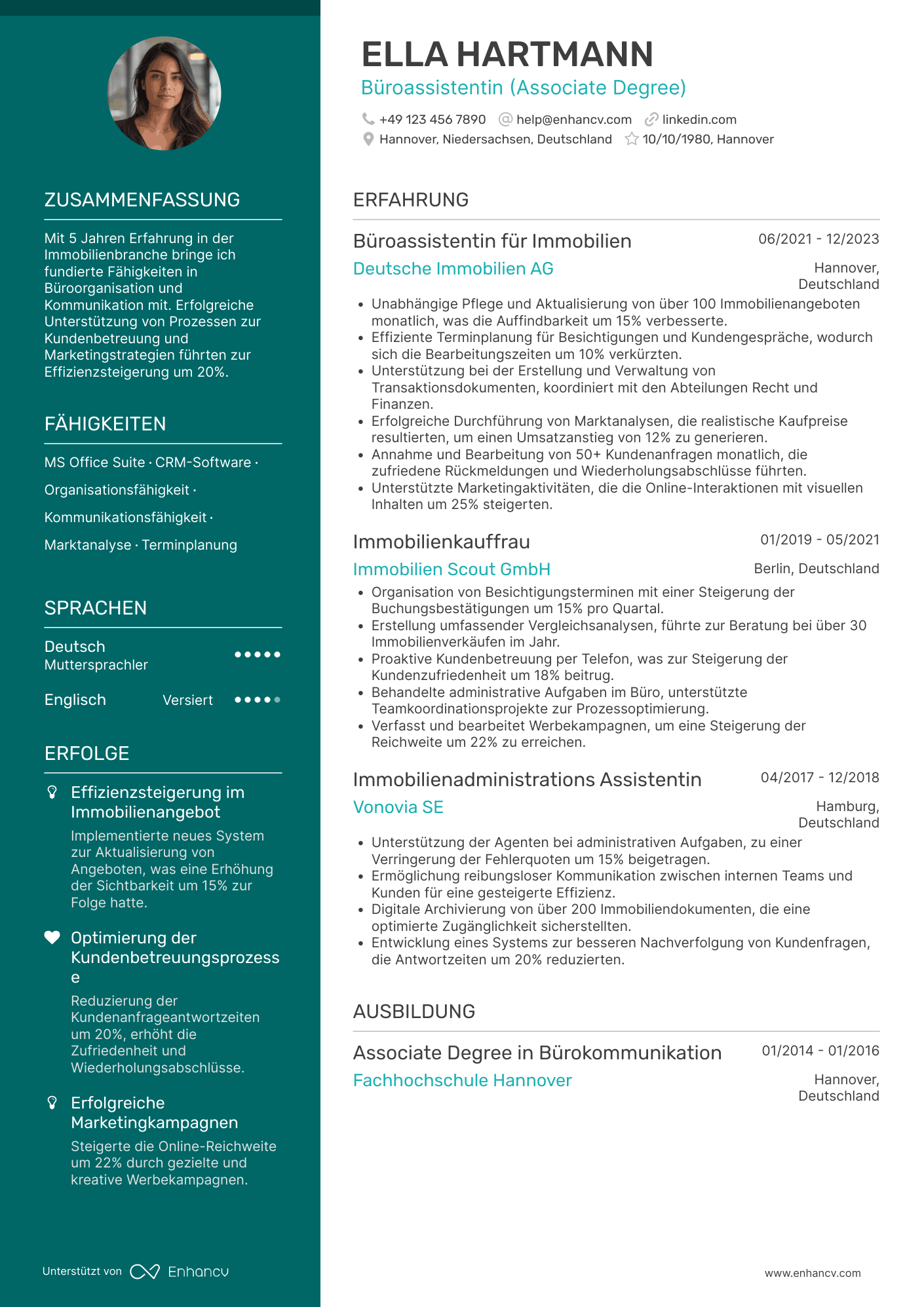 Lebenslauf als Immobilienmakler Assistent