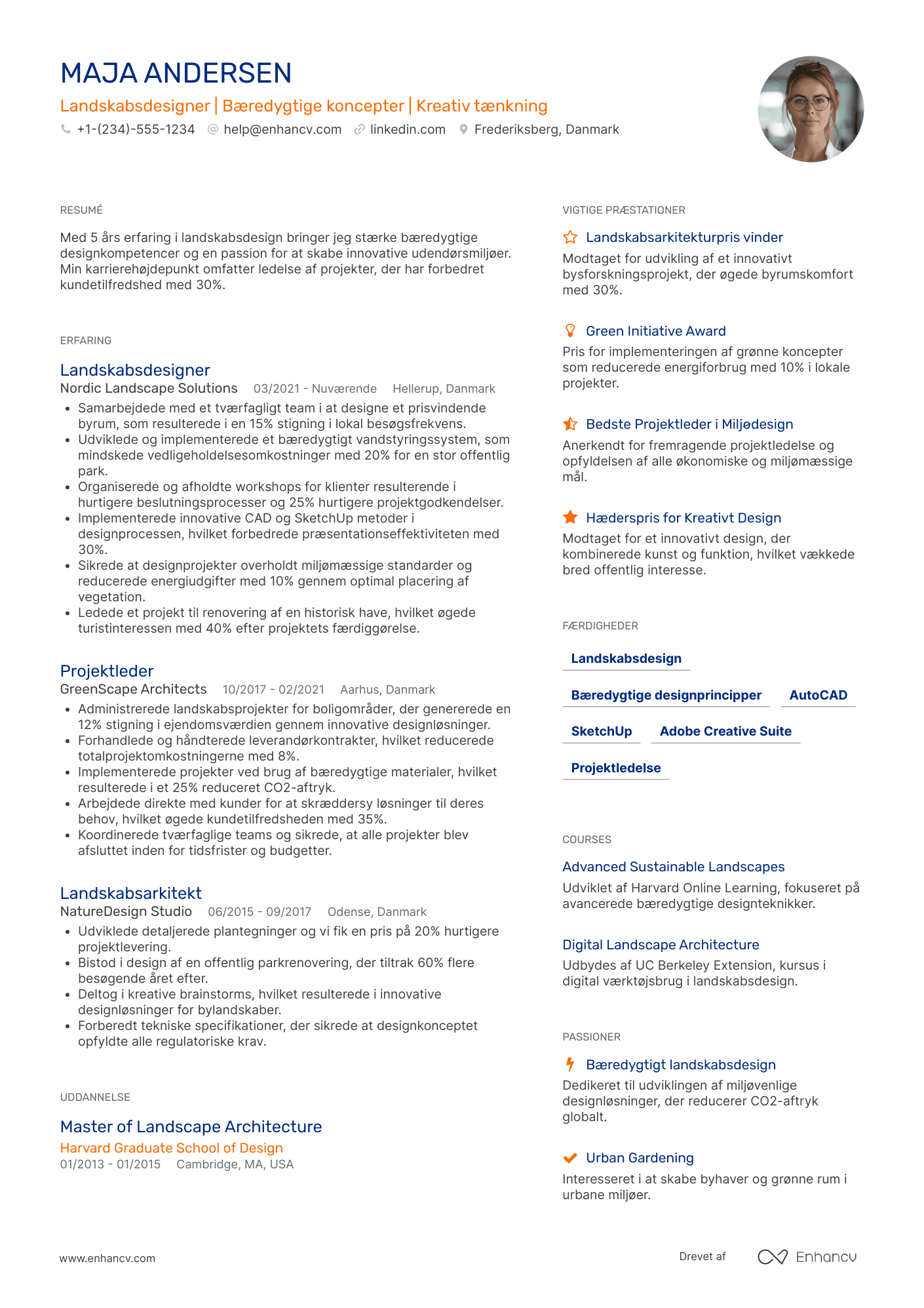 CV til Landskabsdesigner