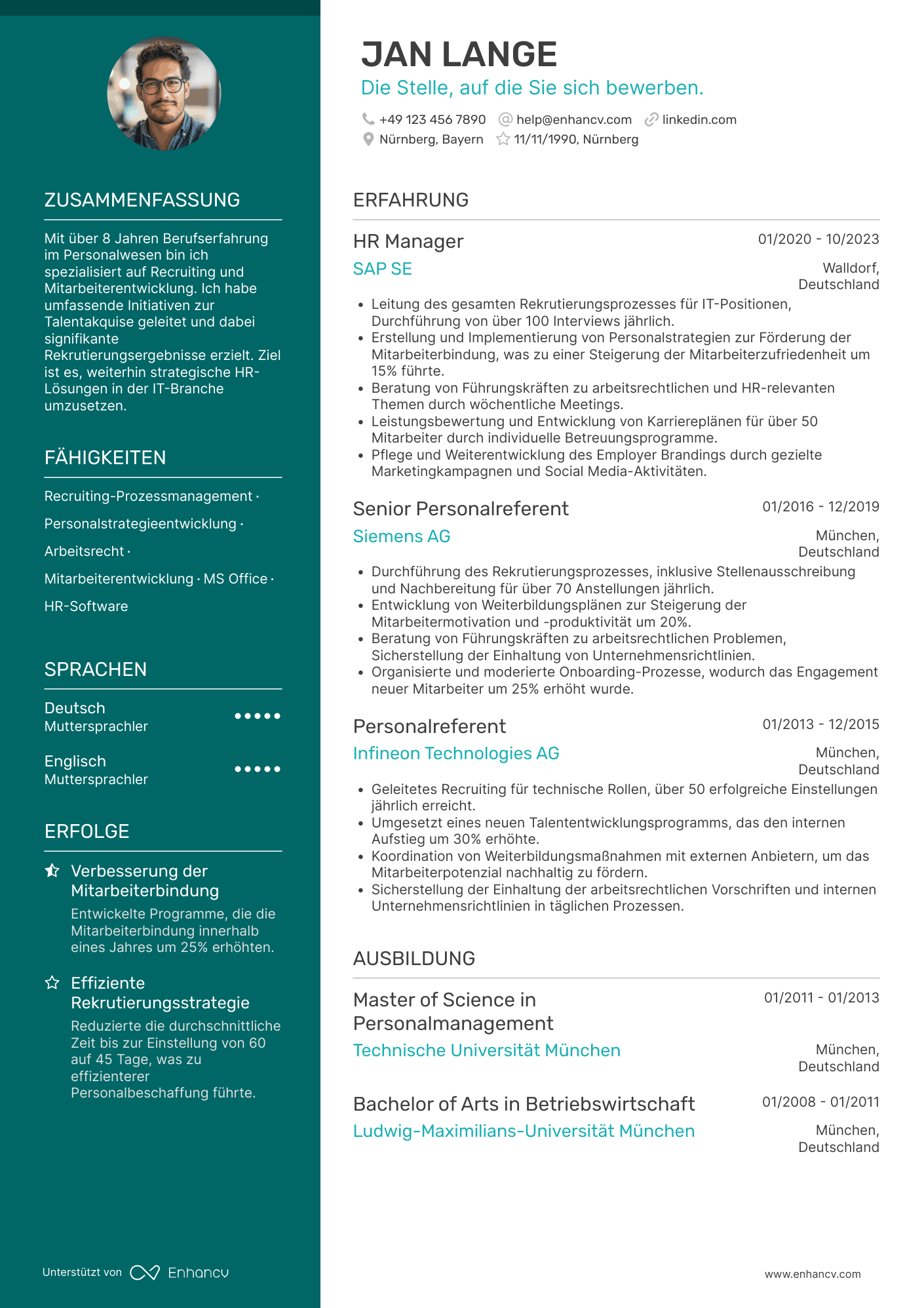 Lebenslauf in Personaler in der IT Branche