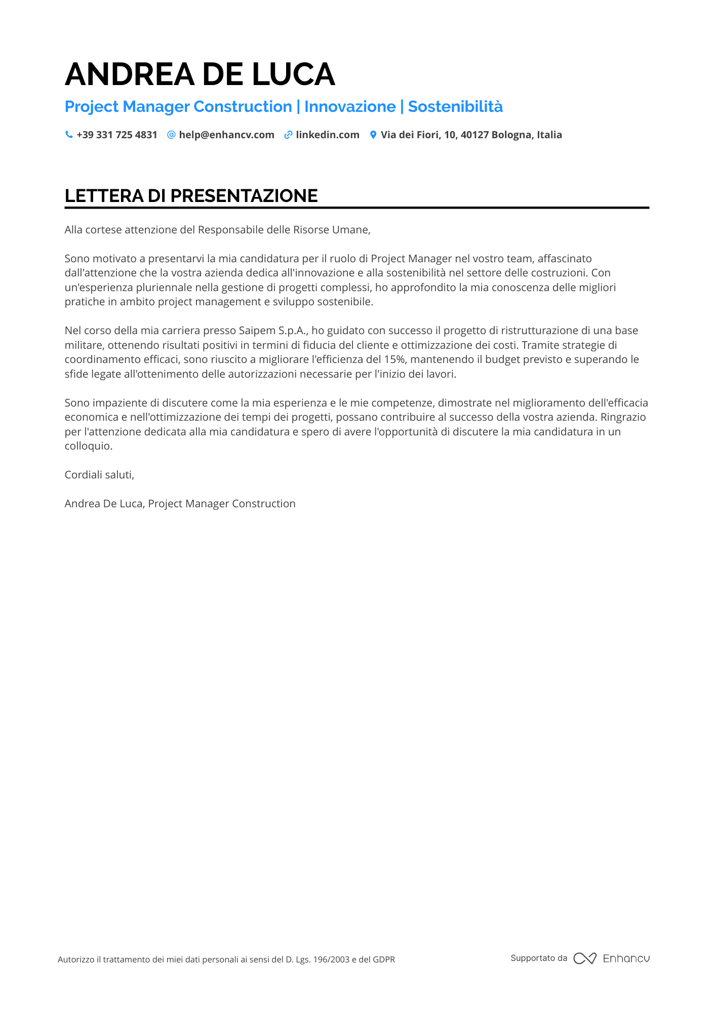 Responsabile Progetto di Costruzione