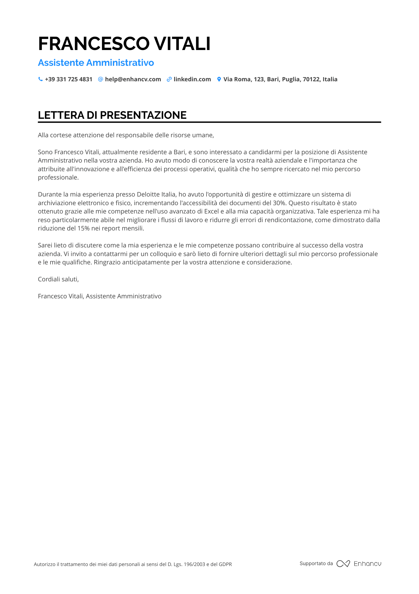Impiegato Amministrativo nel Settore della Ristorazione