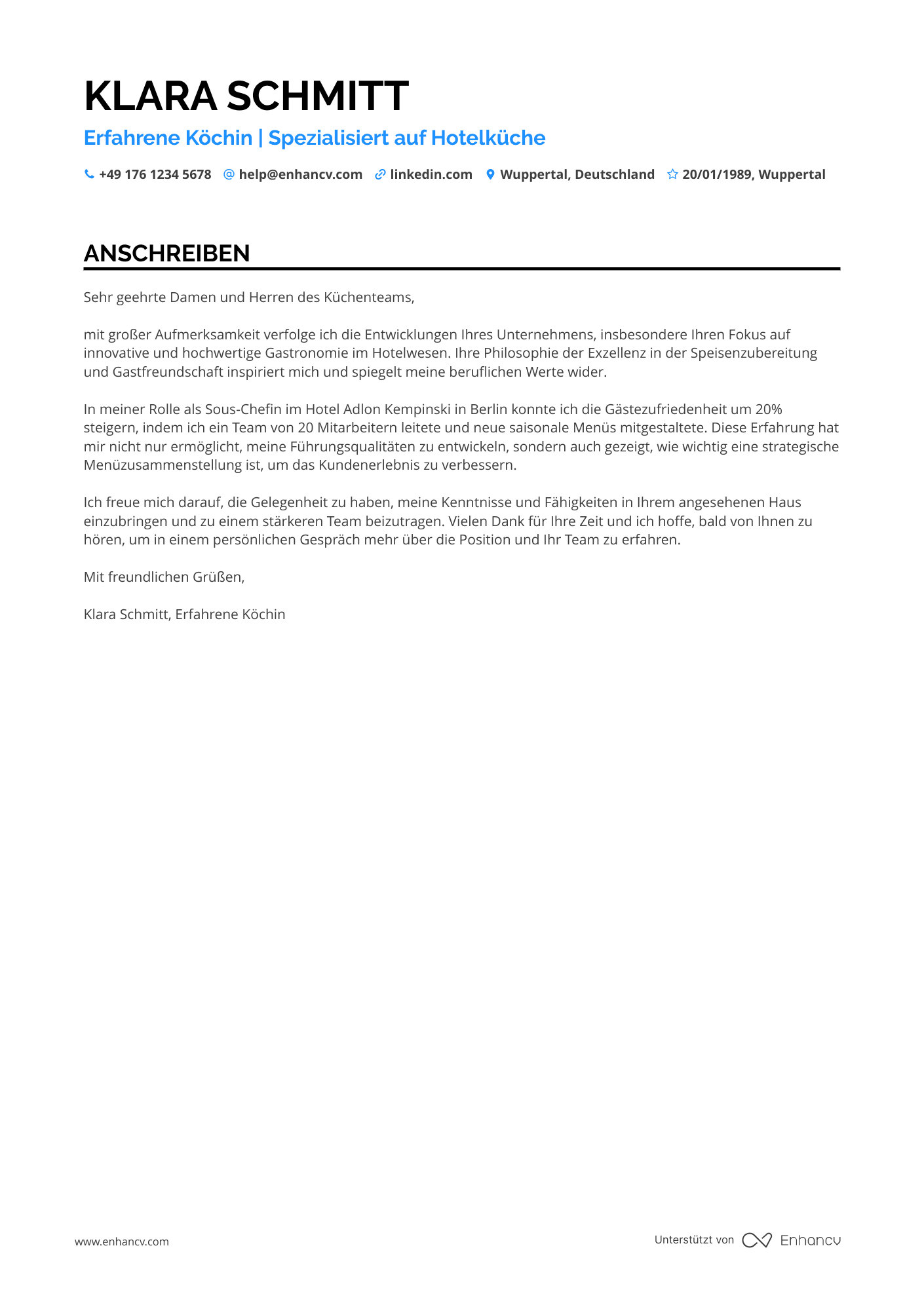 Koch in der Hotelindustrie