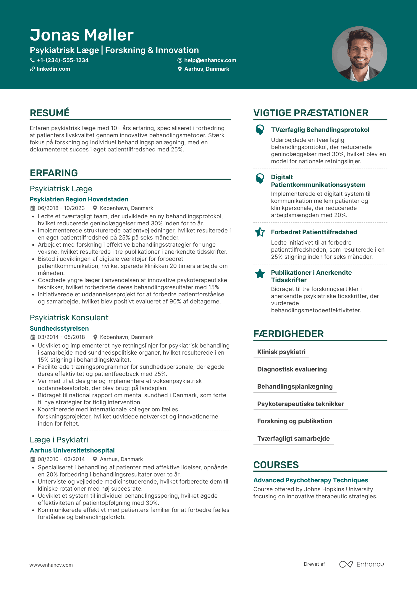 CV til Psykiatrisk Læge