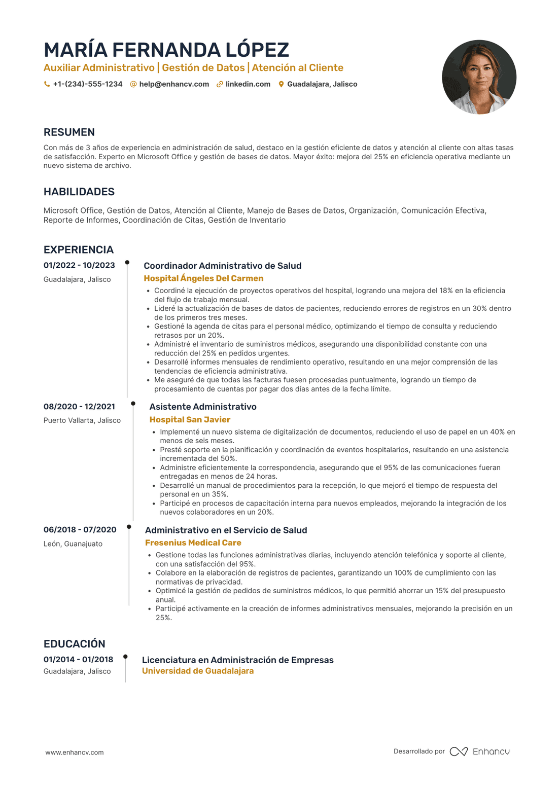 Auxiliar administrativo para hospital