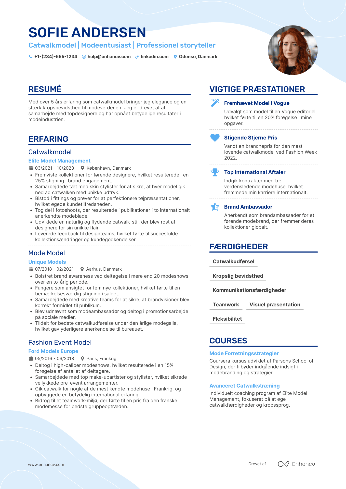 CV til Catwalkmodel