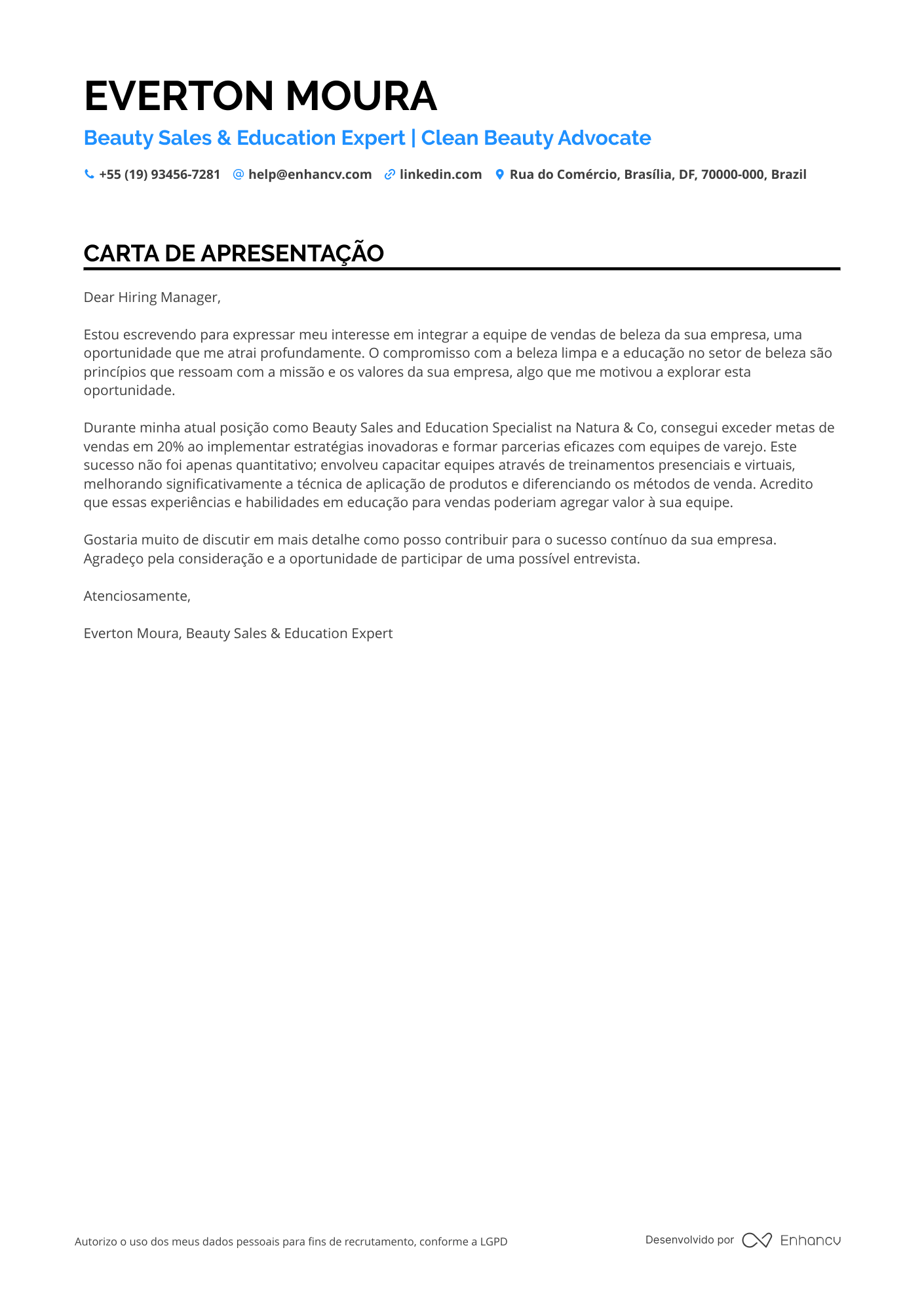 Vendedor de Produtos de Beleza