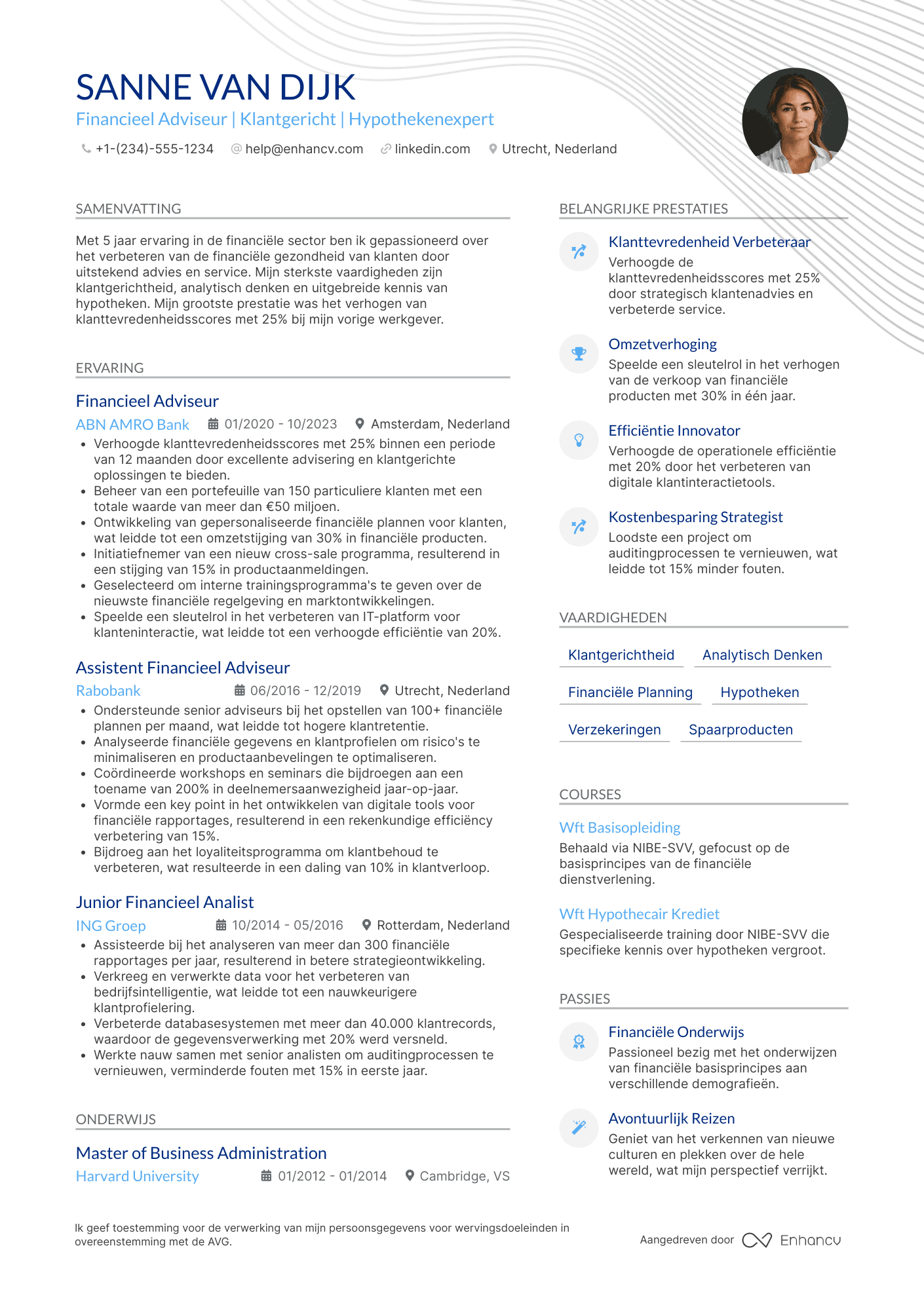 CV voor Financieel Adviseur Particulieren