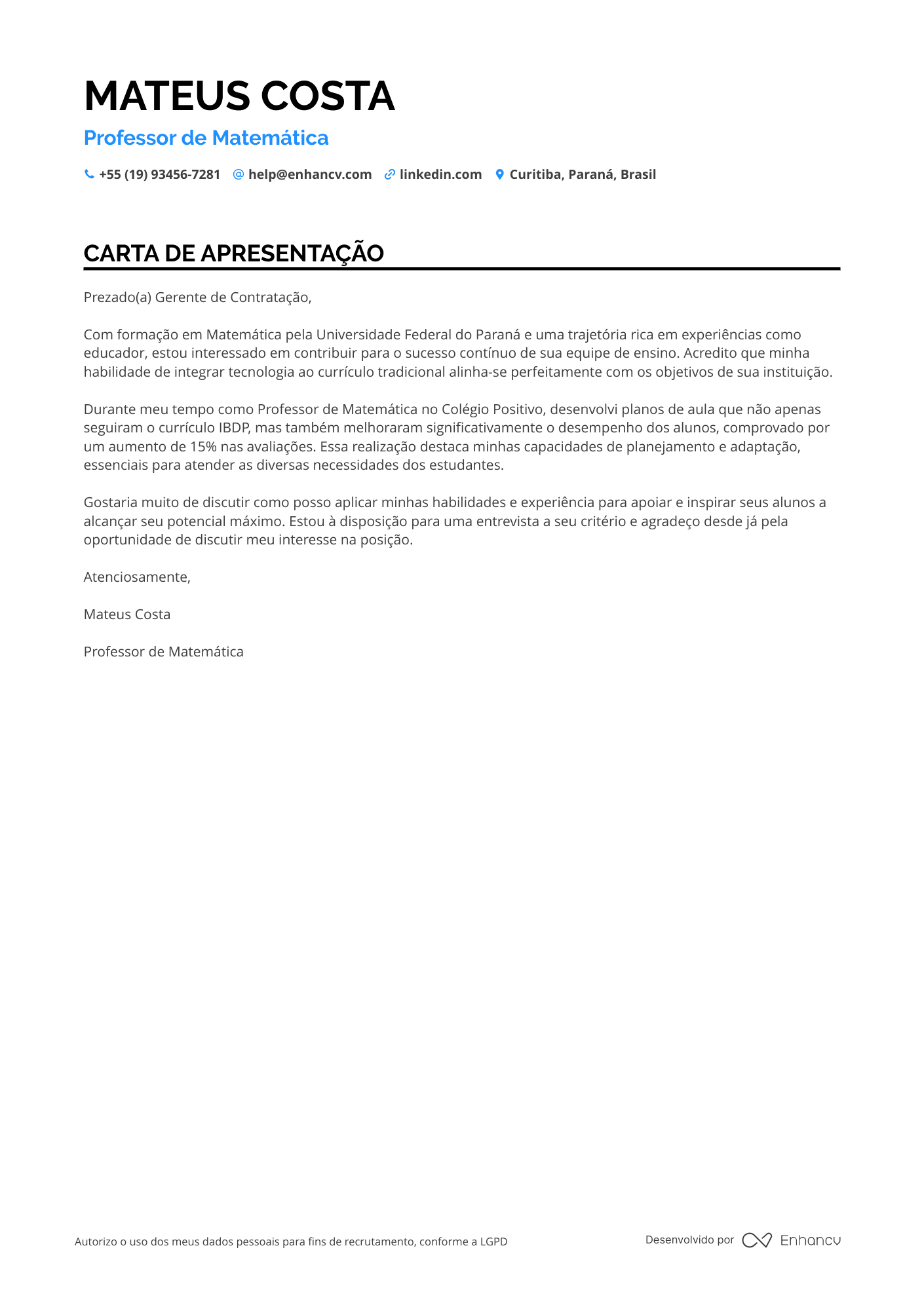 Professor de matemática Júnior