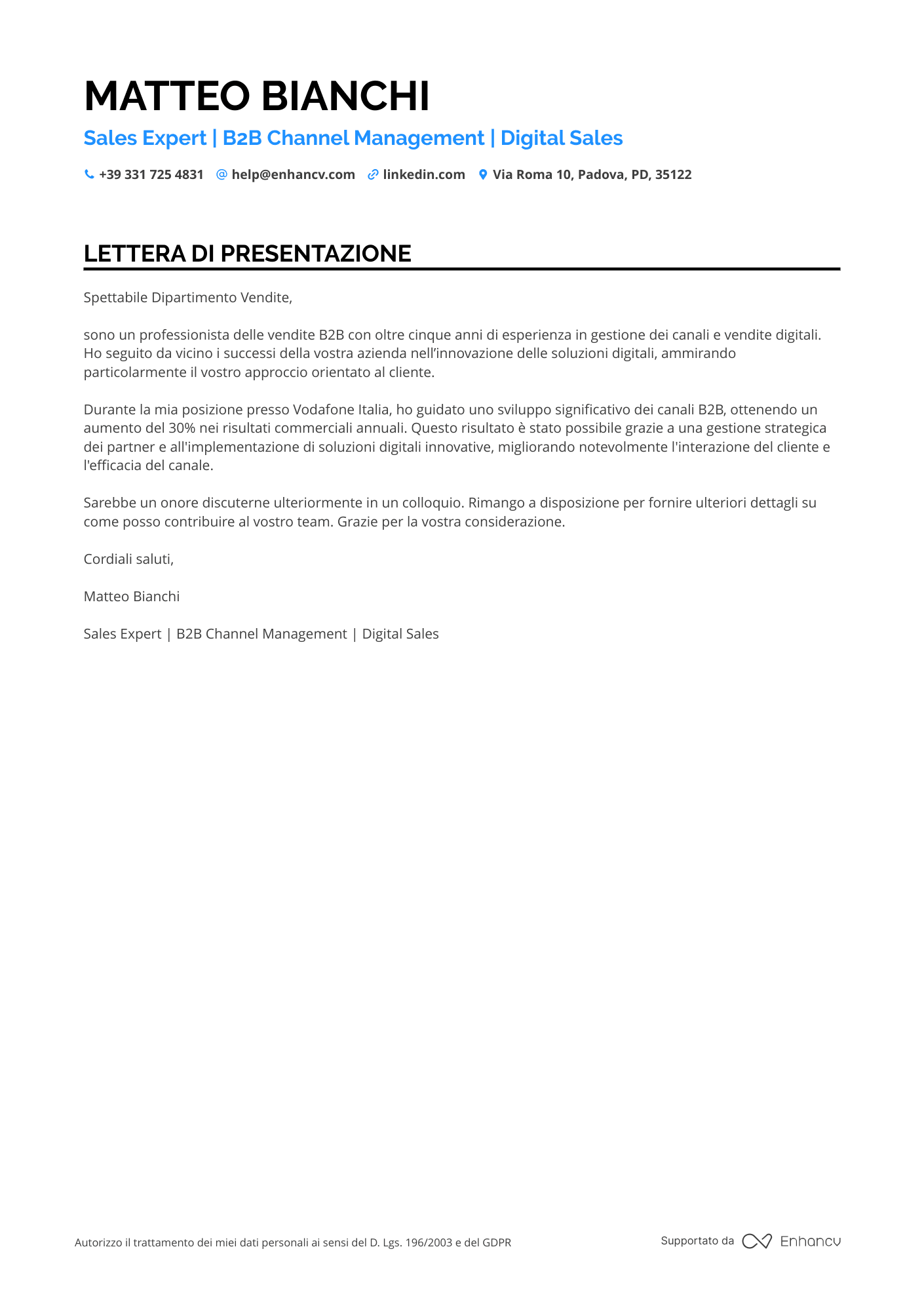 Responsabile delle Vendite
