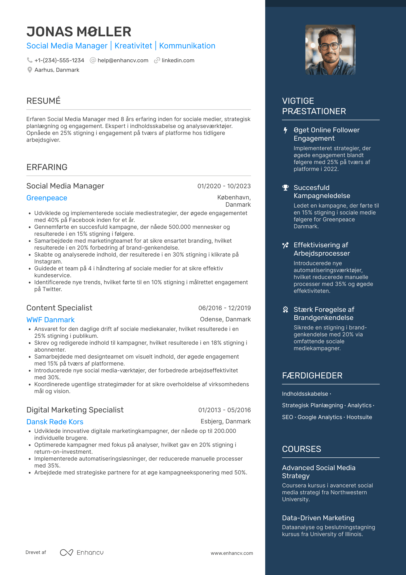 CV til Social Media Manager – nonprofit