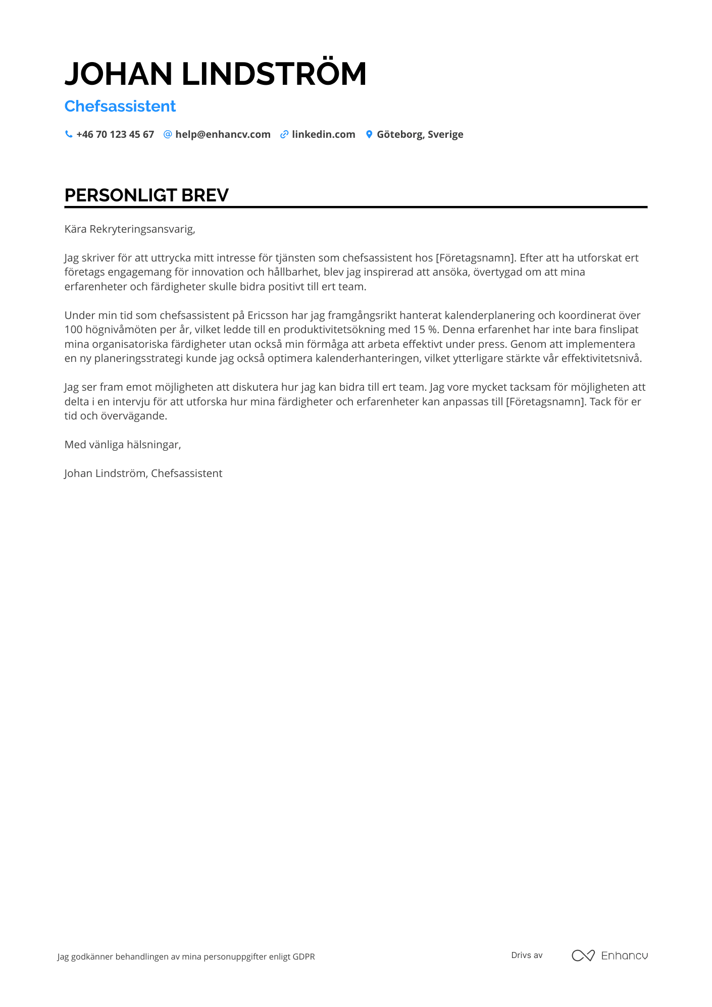 Chefsassistent CV
