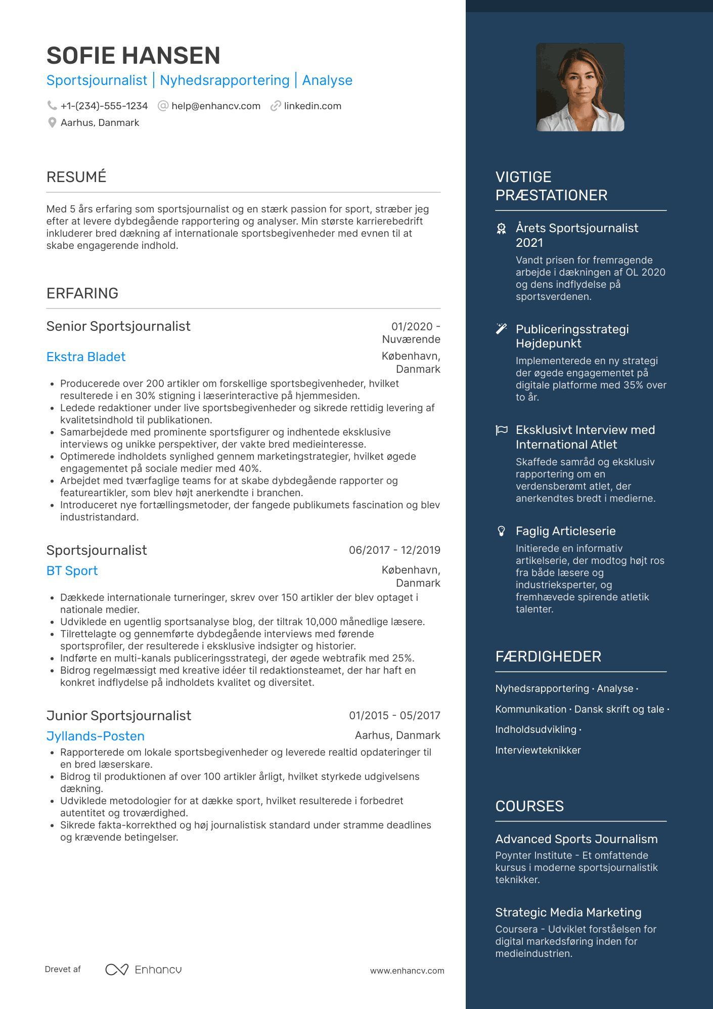 CV til Sportsjournalist