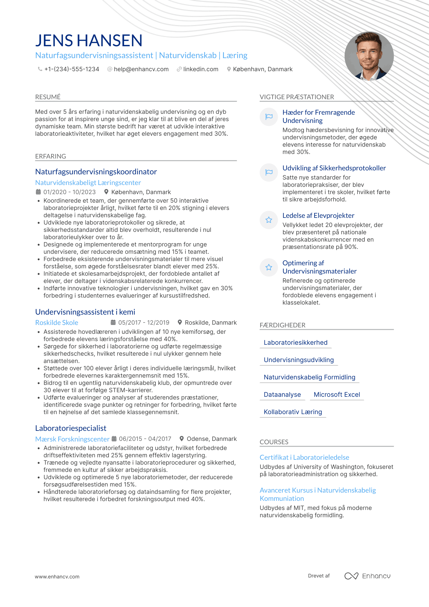 CV til Naturfagsundervisningsassistent