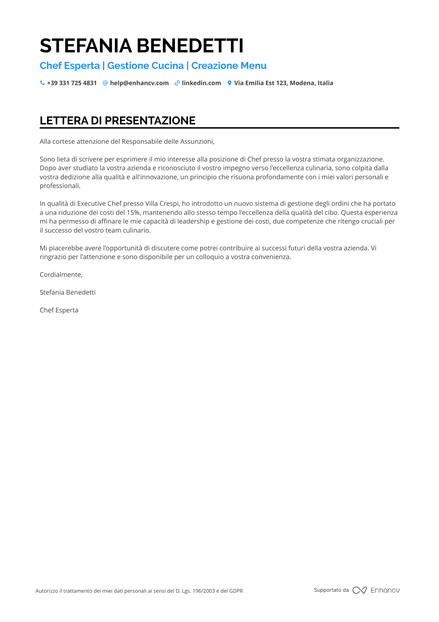 Consulente di Ristorazione