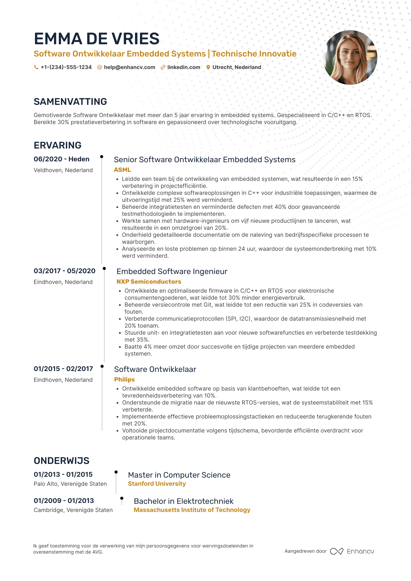 CV voor Software Ontwikkelaar Embedded Systems