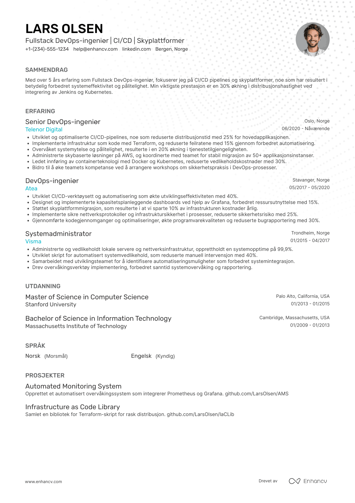 CV for Fullstack DevOps ingeniør