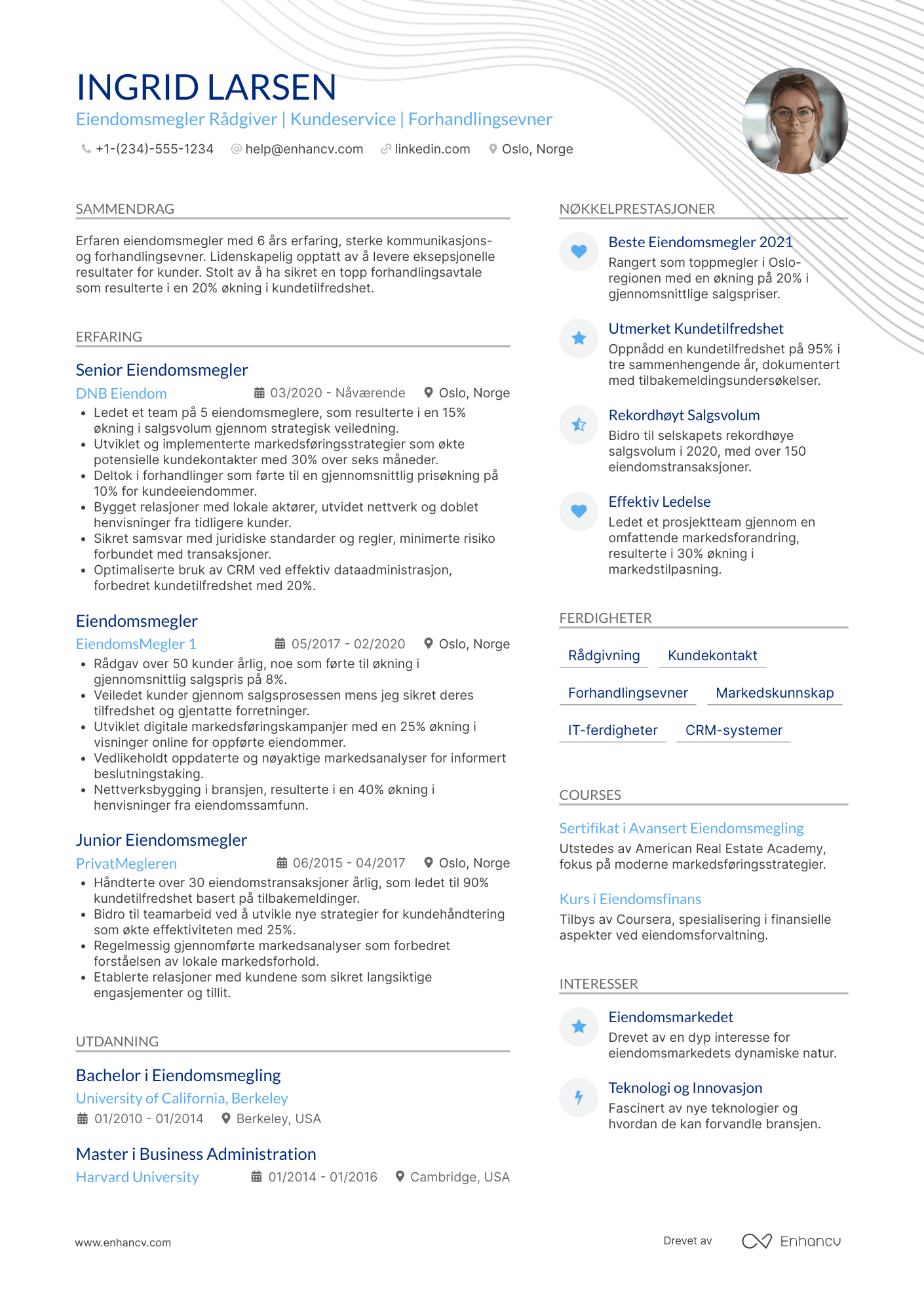 CV for Eiendomsmegler Rådgiver