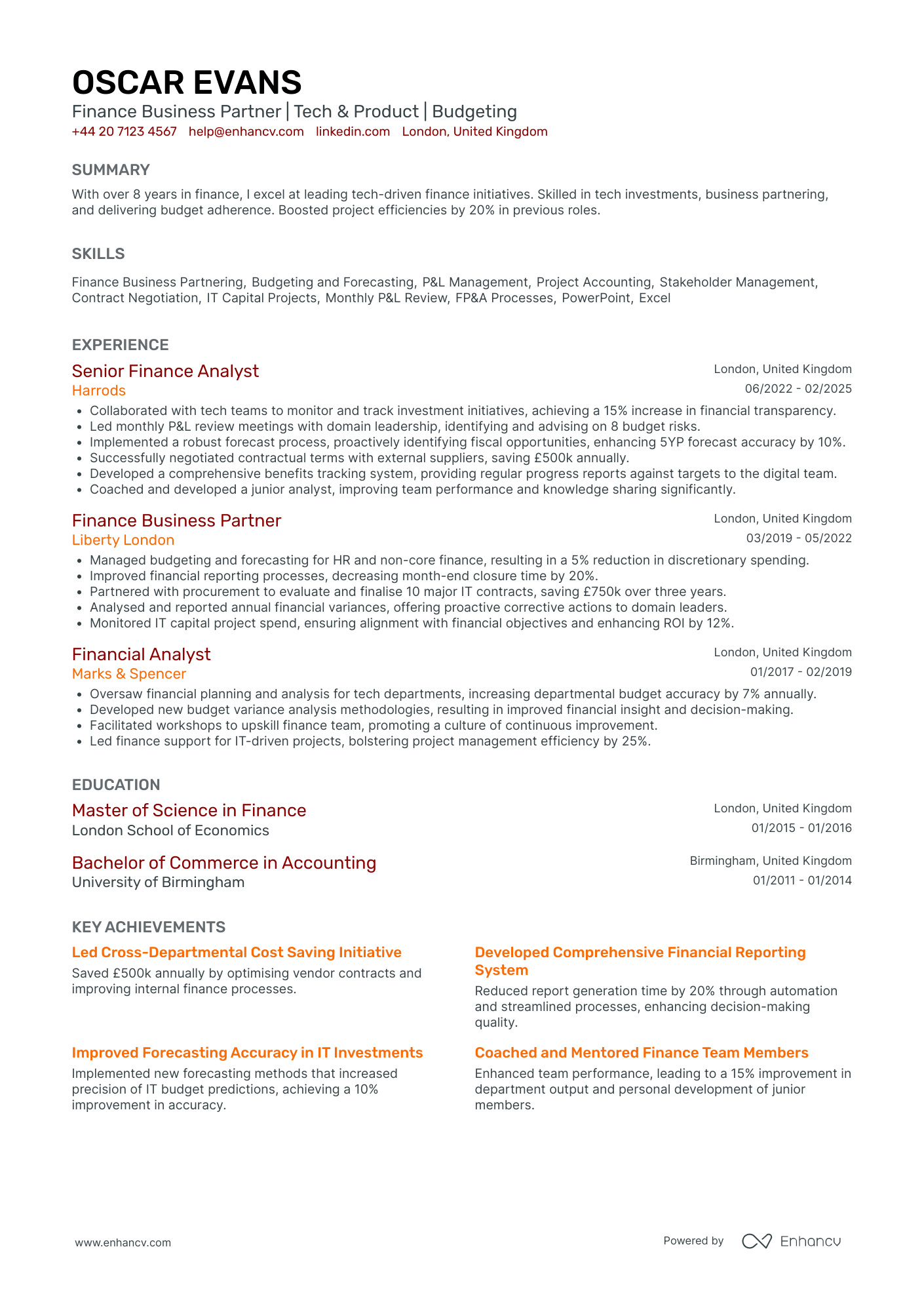 HR Manager in Finance