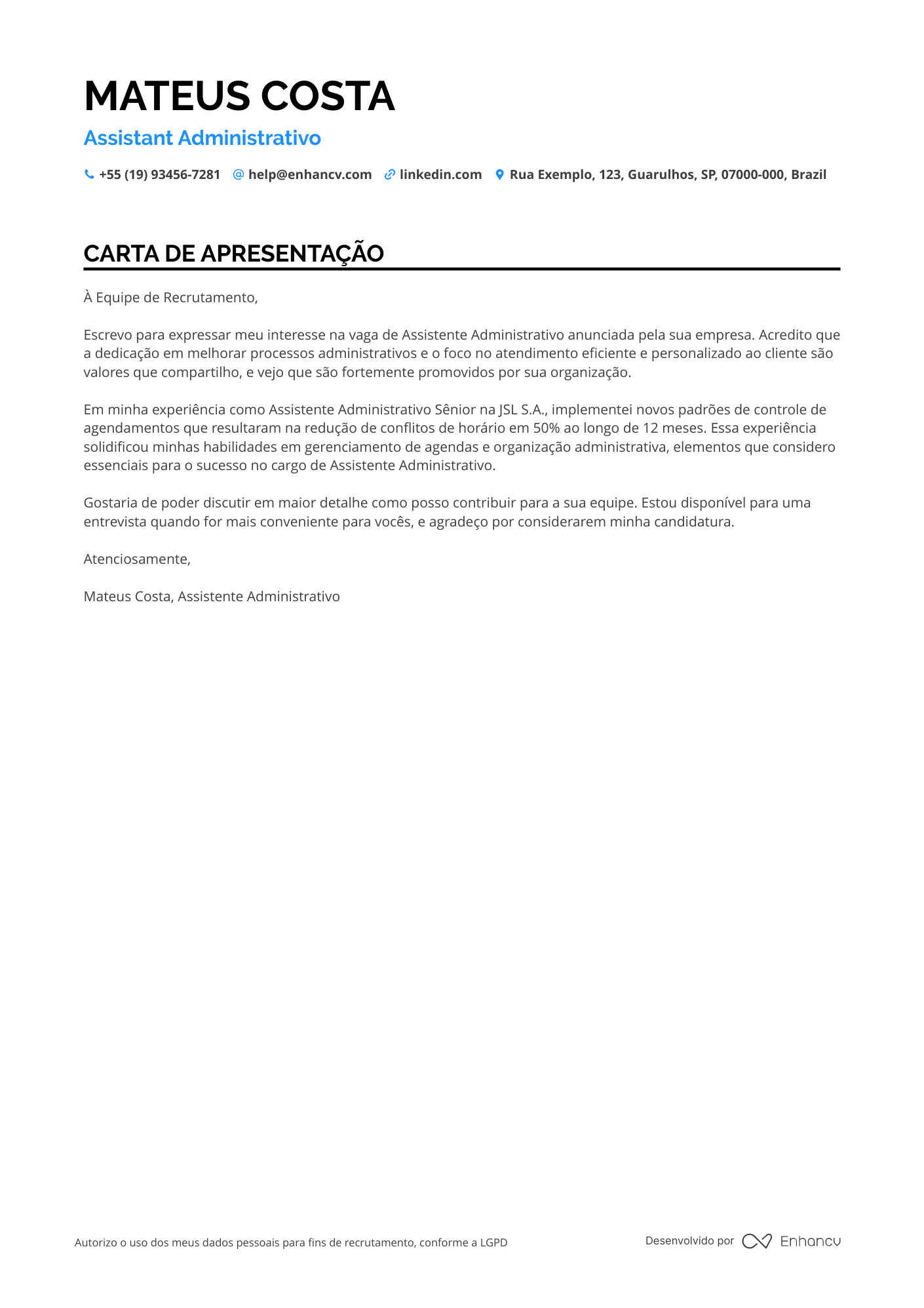 Auxiliar Administrativo Meio período