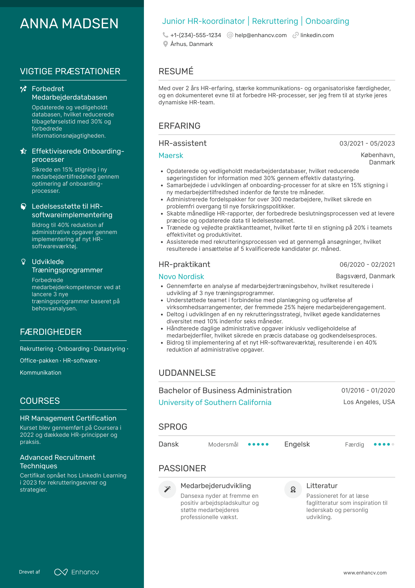 CV til Junior HR koordinator