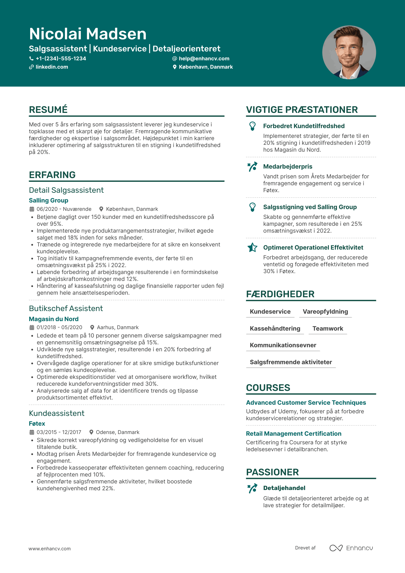 CV til Detail Salgsassistent