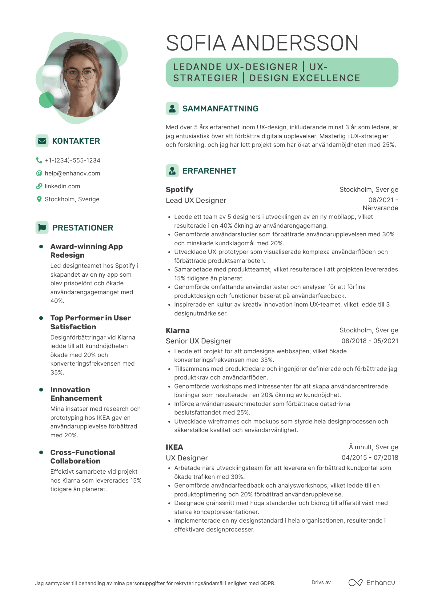 CV för Ledar UX design