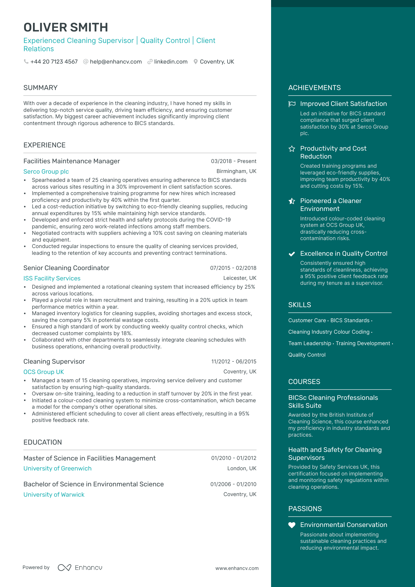 One Page CV Examples