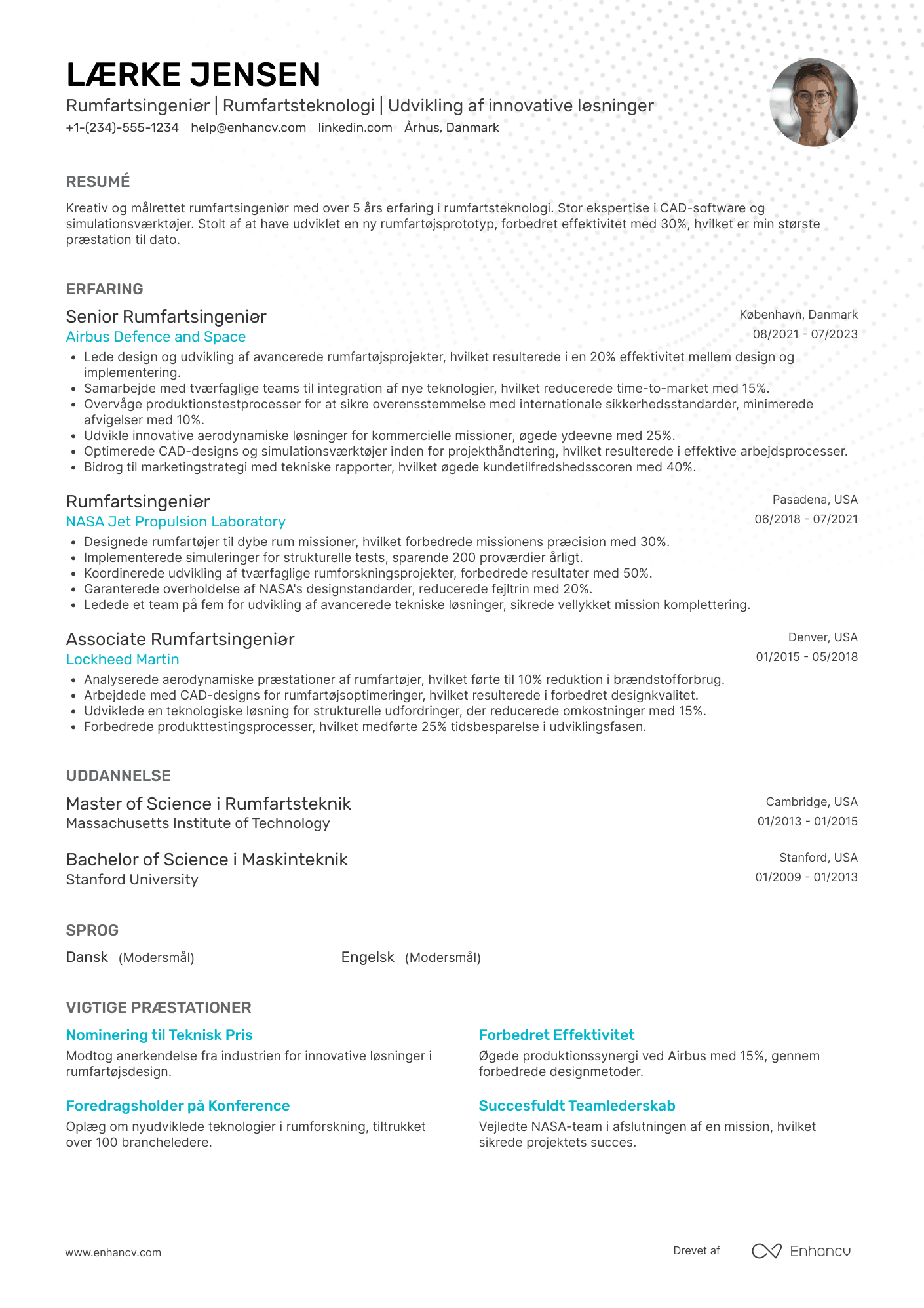 CV til Rumfartsingeniør