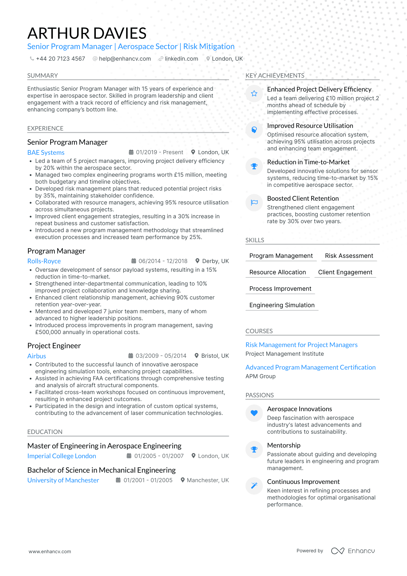 Program Manager in Aerospace Engineering