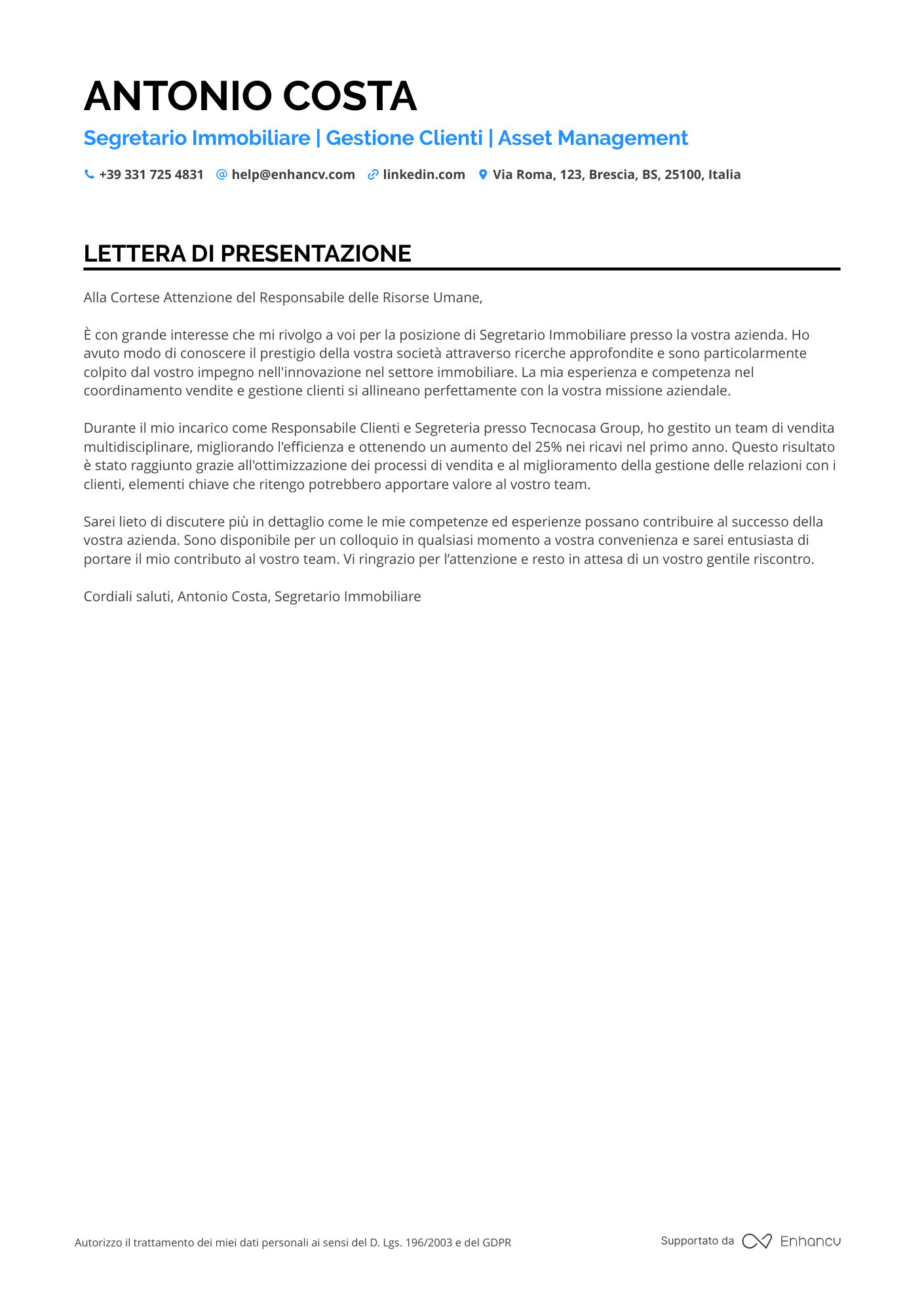 Agente Di Commercio con Esperienza nel Settore Immobiliare
