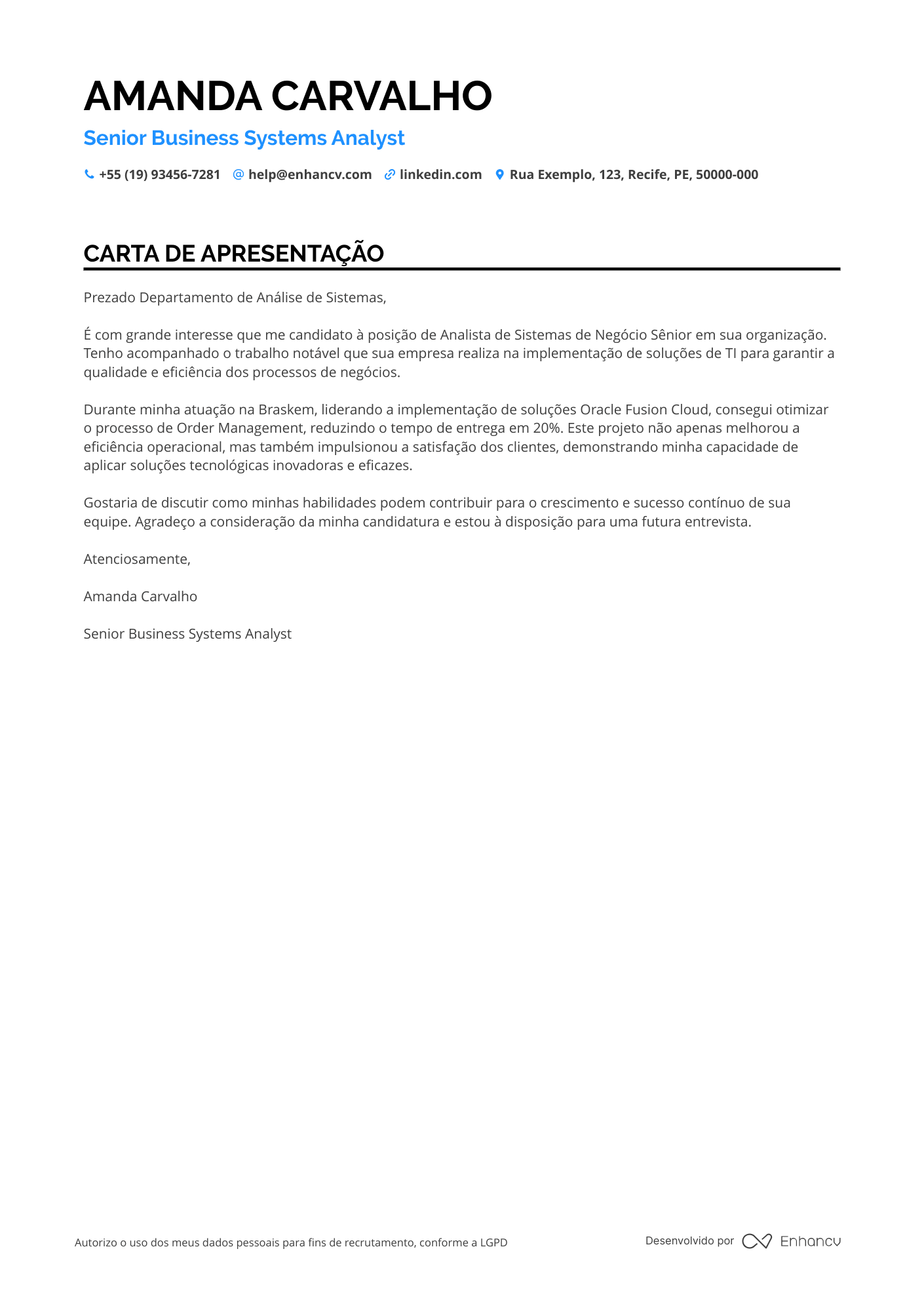 Analista de Sistemas Meio período