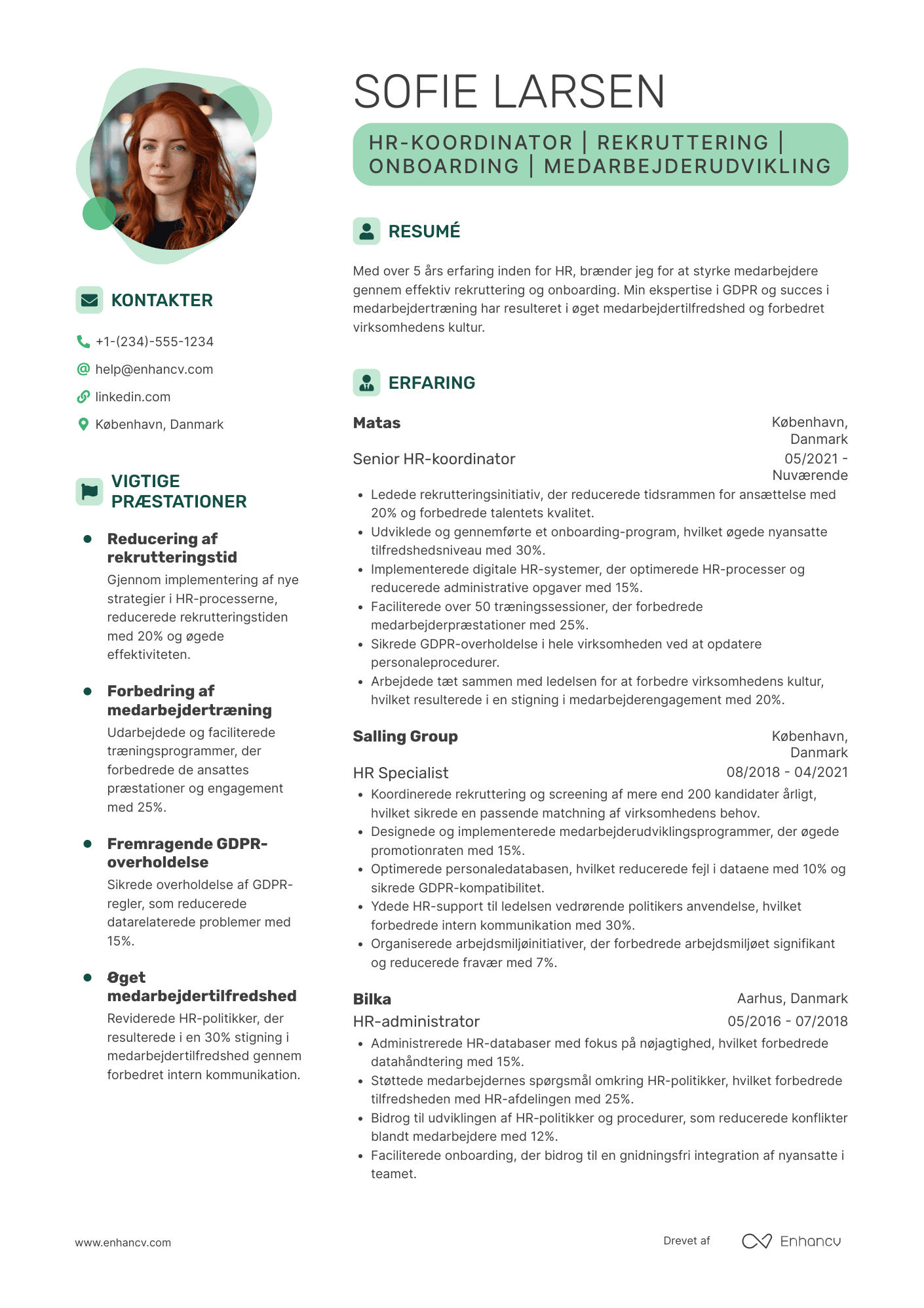 CV til HR koordinator – detailhandel