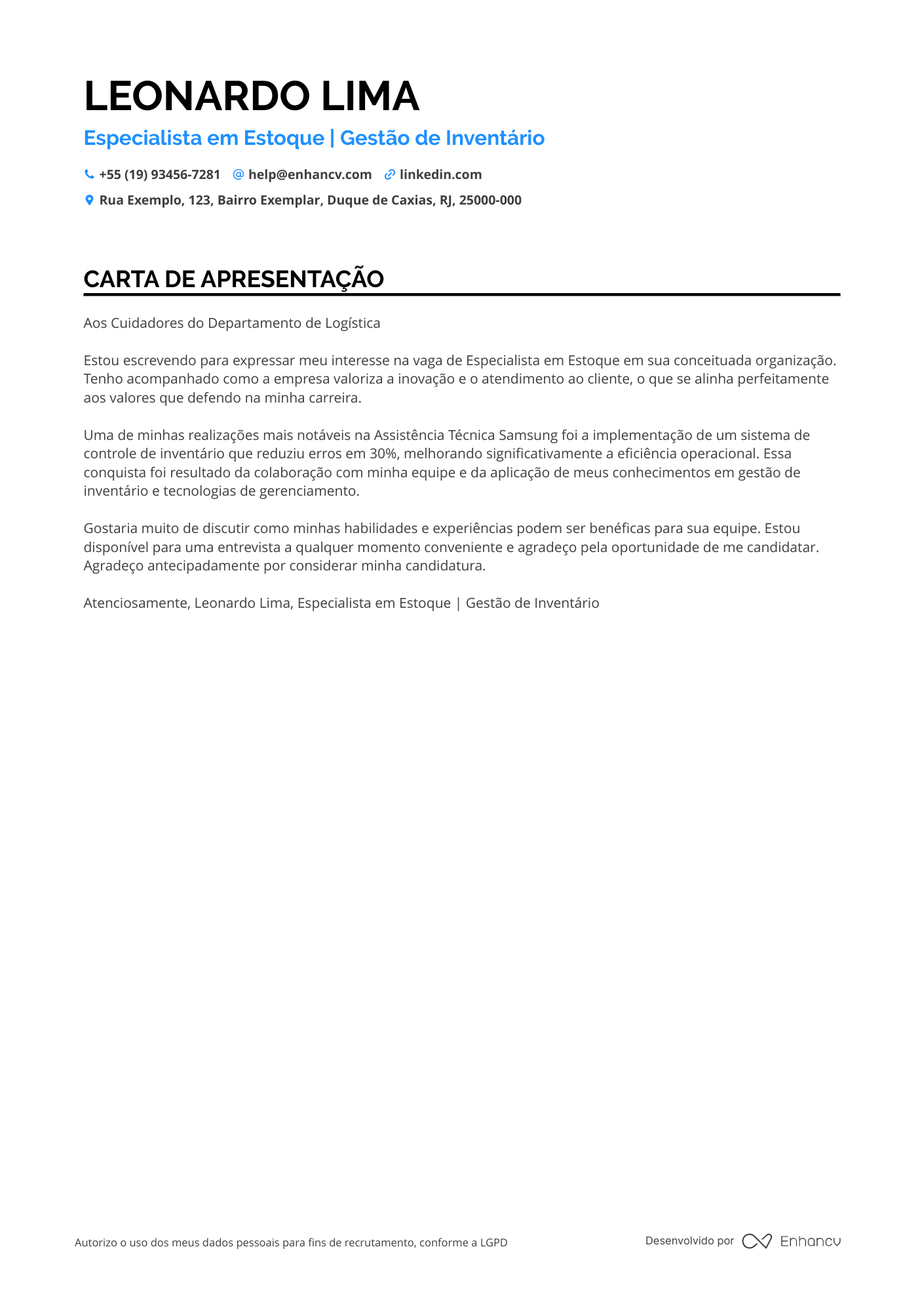 Estoquista de Loja de Eletrônicos