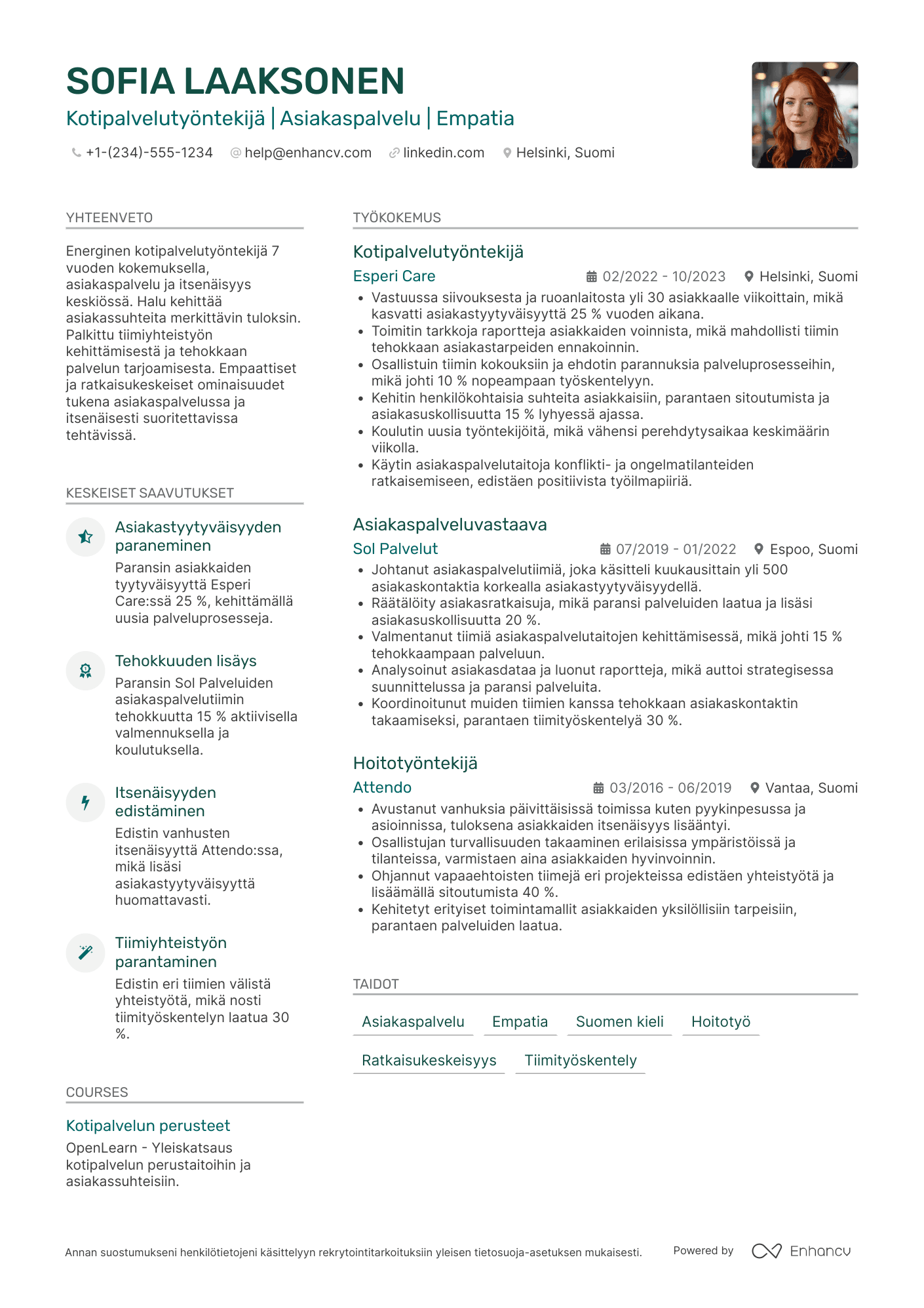 Tyylikäs CV pohja