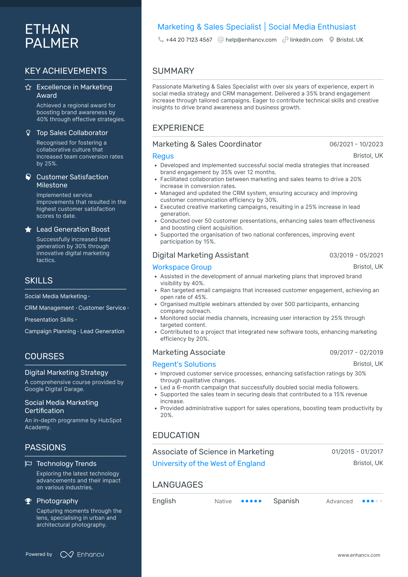 Marketing and Sales Assistant CV Examples