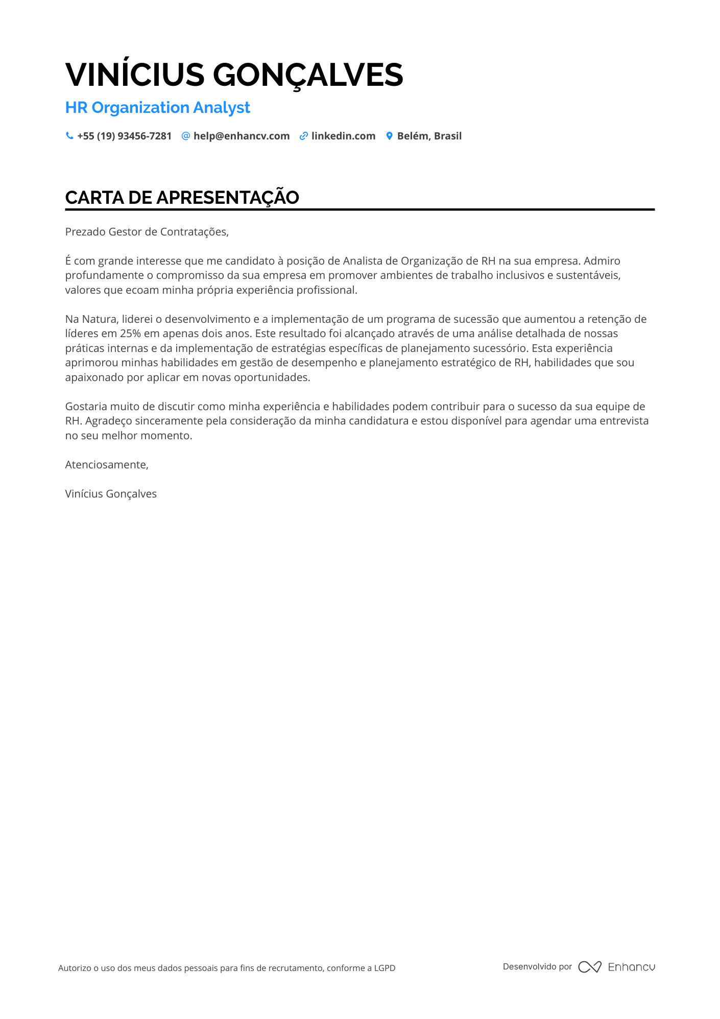 Analista de RH em Engenharia
