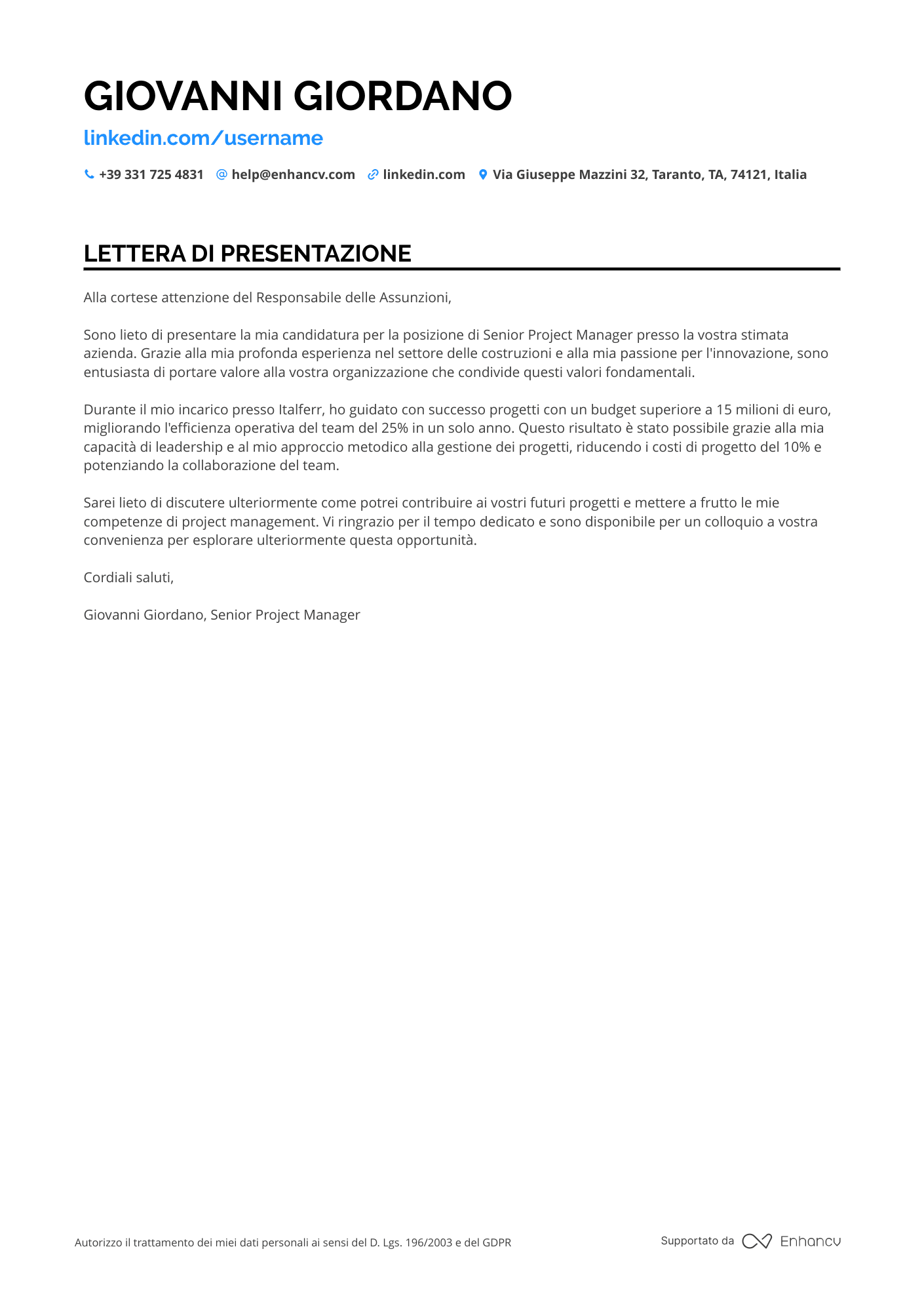 Project Manager Senior